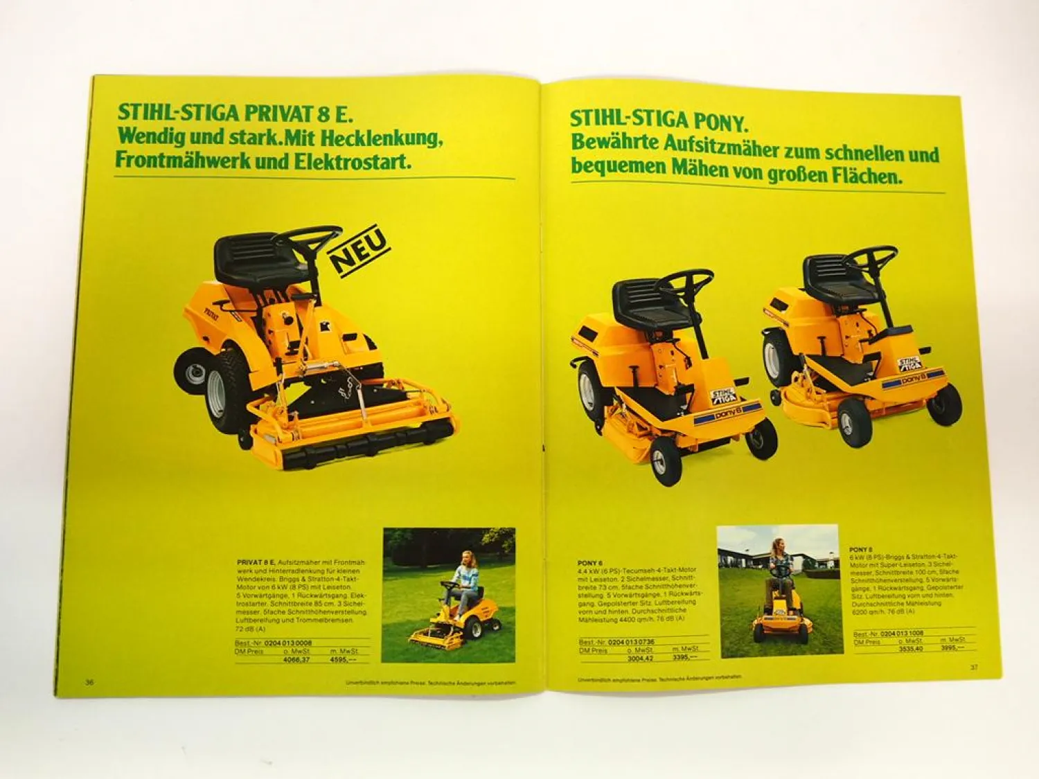 Original Katalog Stihl Stiga Motorgeräte Rasenmäher zur Gartenpflege 1980