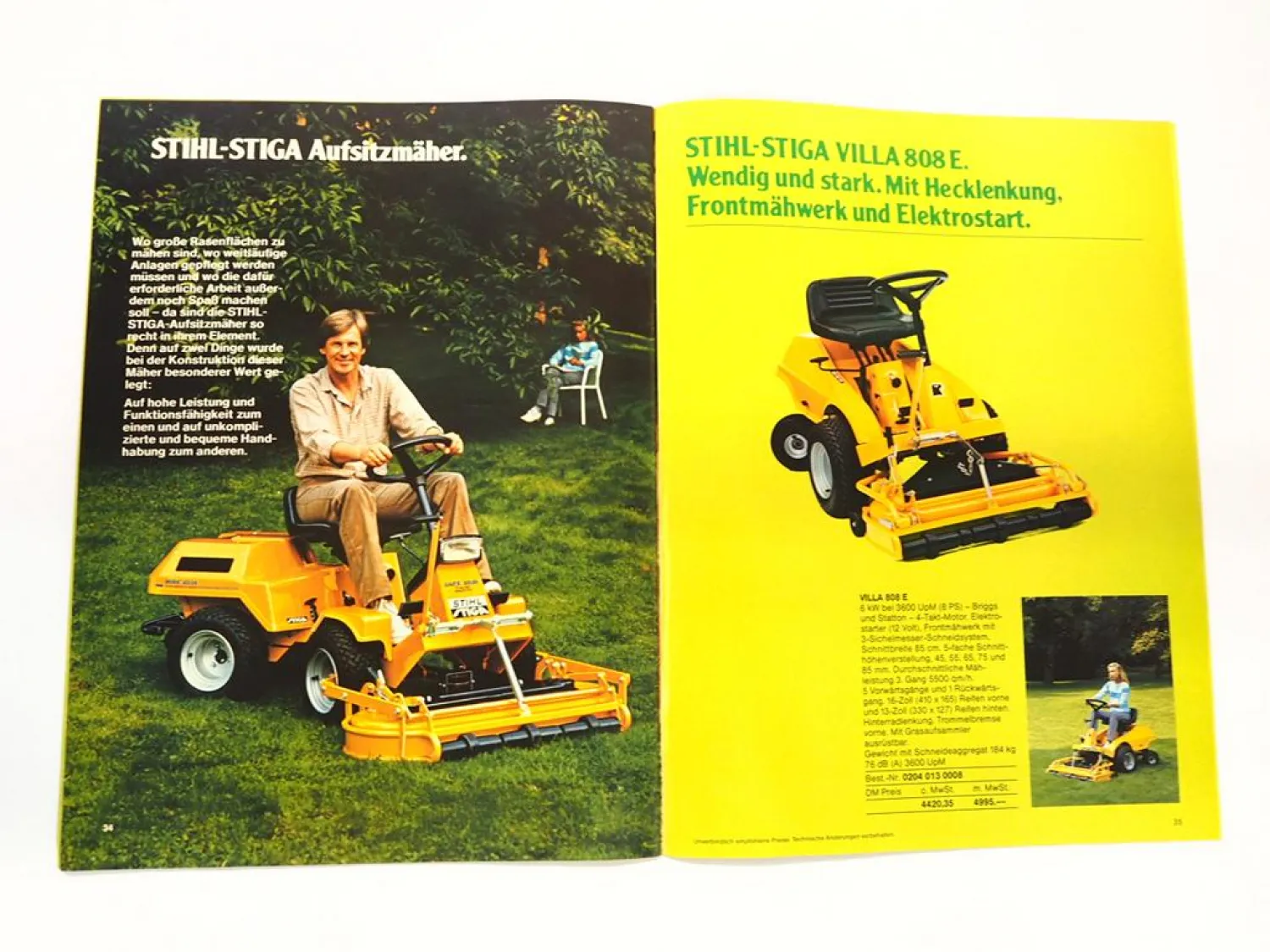 Original Katalog Stihl Stiga Motorgeräte Rasenmäher zur Gartenpflege 1981