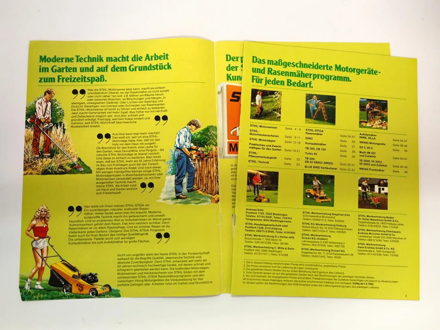 Original Katalog Stihl Stiga Motorgeräte Rasenmäher zur Gartenpflege 1982