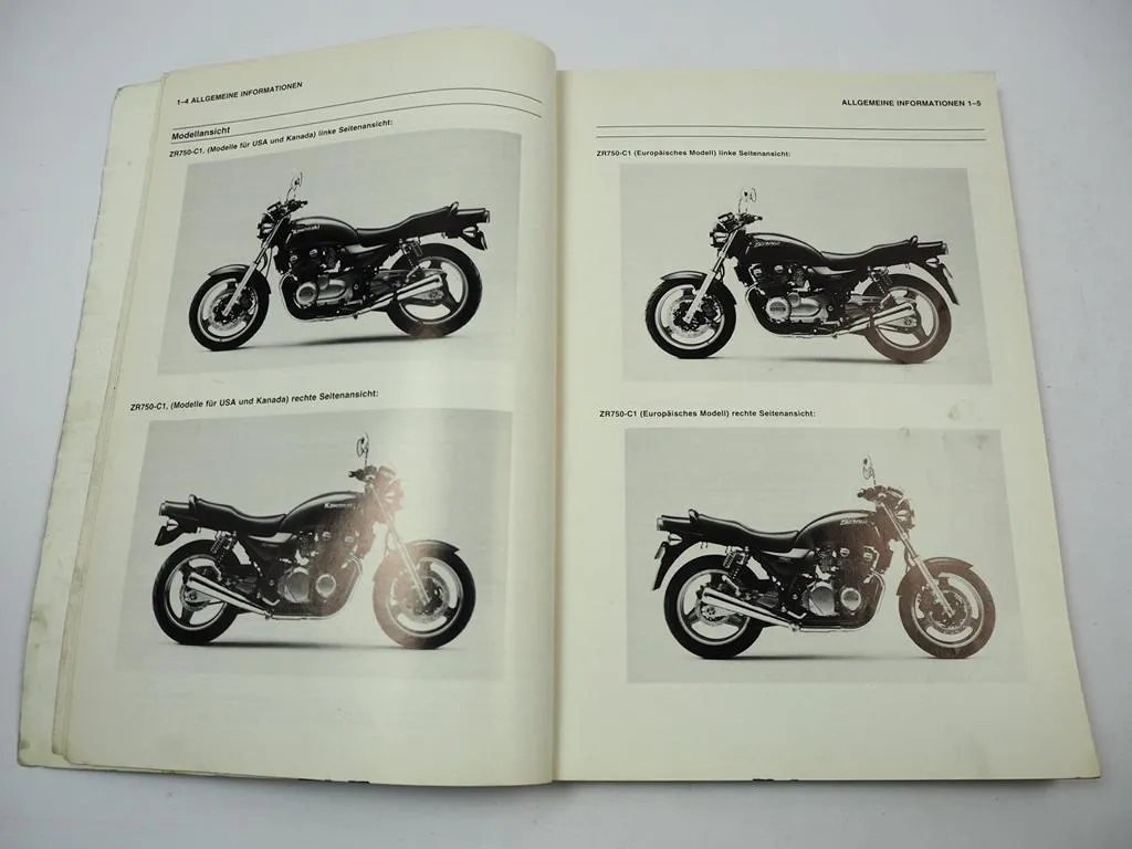 Original Kawasaki Zephyr 750 ZR750 C1 Werkstatthandbuch Reparaturanleitung 1991