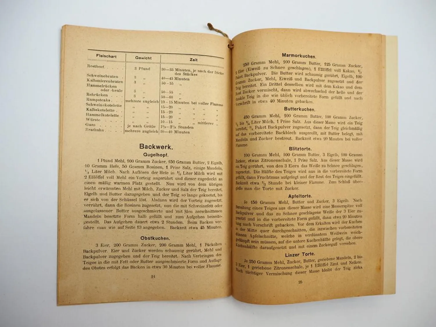 Original Kochbuch Bedienungsanleitung Gaggenauer Gasherde ca. 1930er Jahre
