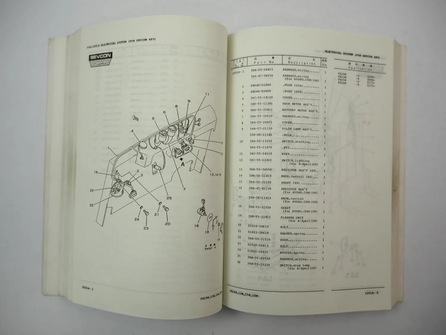 Original Komatsu FB 10 13 15 18 M -2 Forklift Parts List Ersatzteilliste 1991