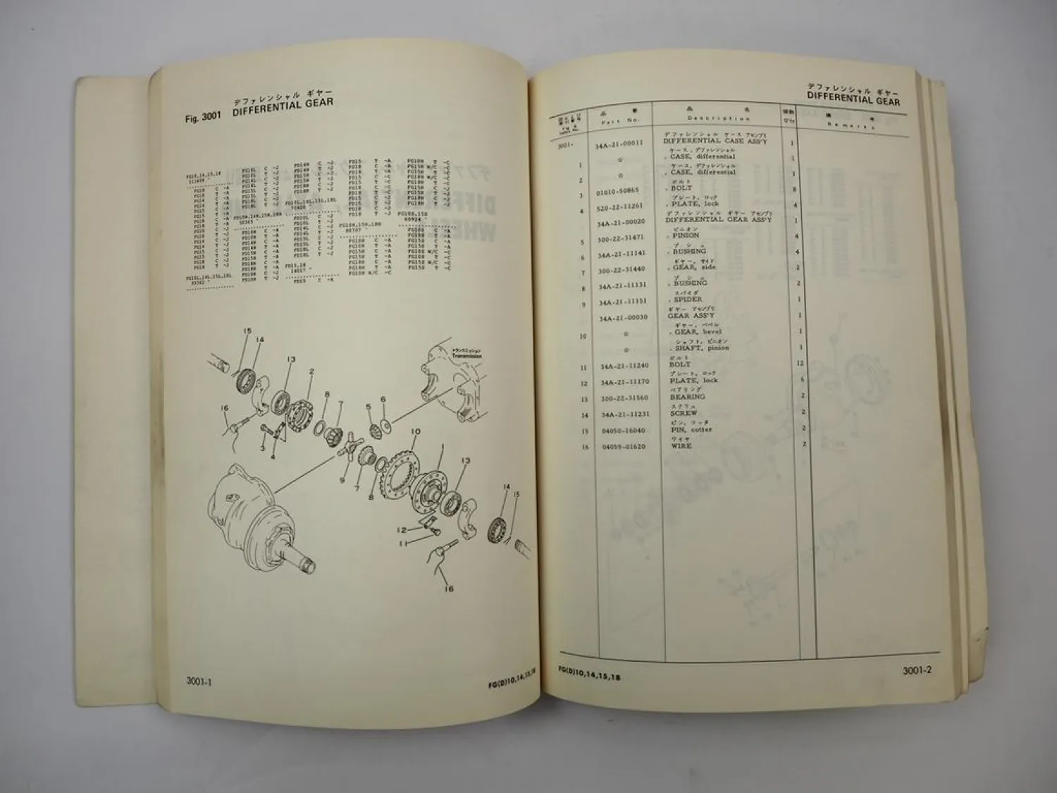 Original Komatsu FD 10 14 15 18 -12 N L Forklift Parts List Ersatzteilliste 1984