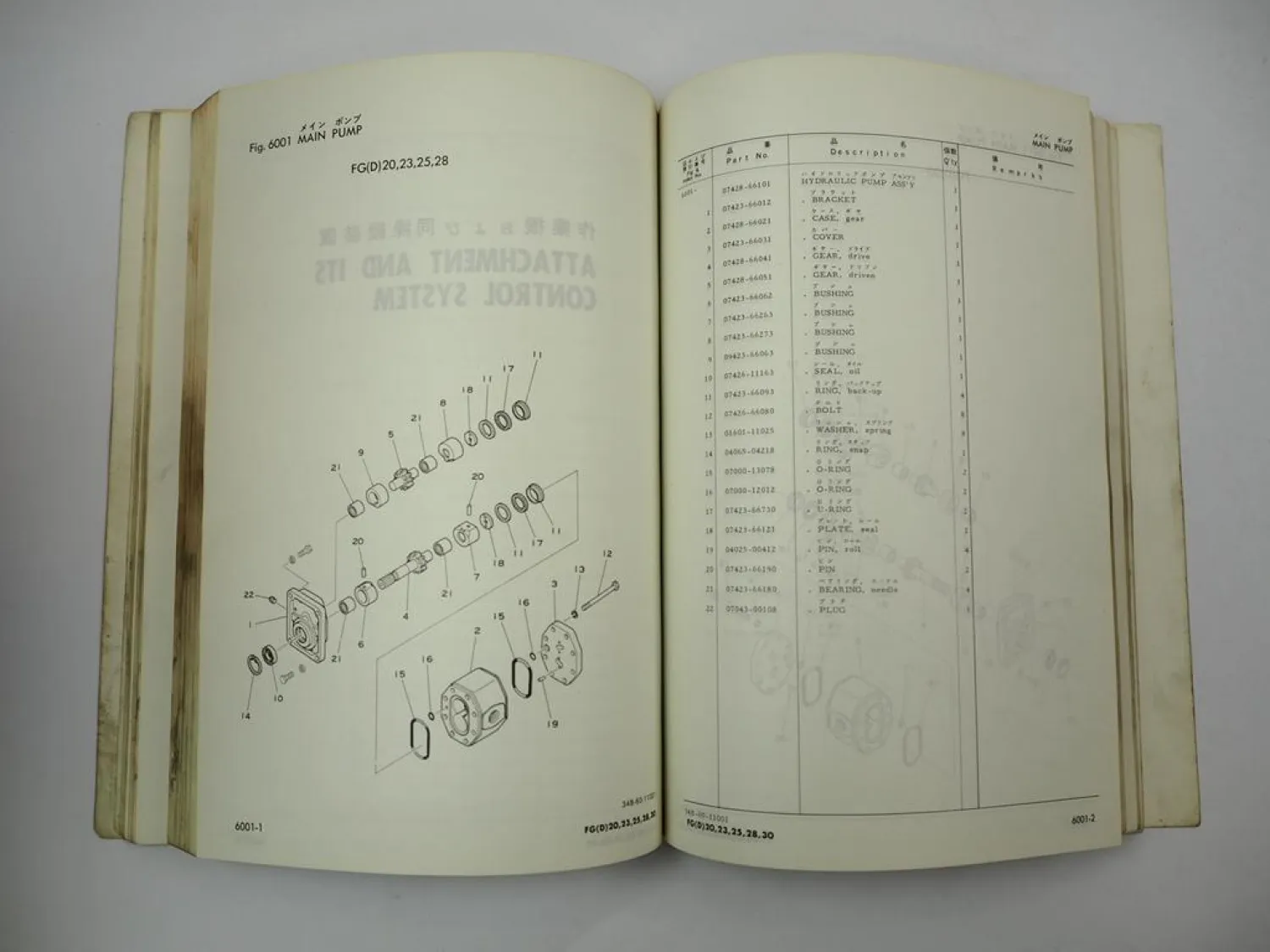 Original Komatsu FD 20 23 25 28 30 -7 Forklift Parts List Ersatzteilliste 1983