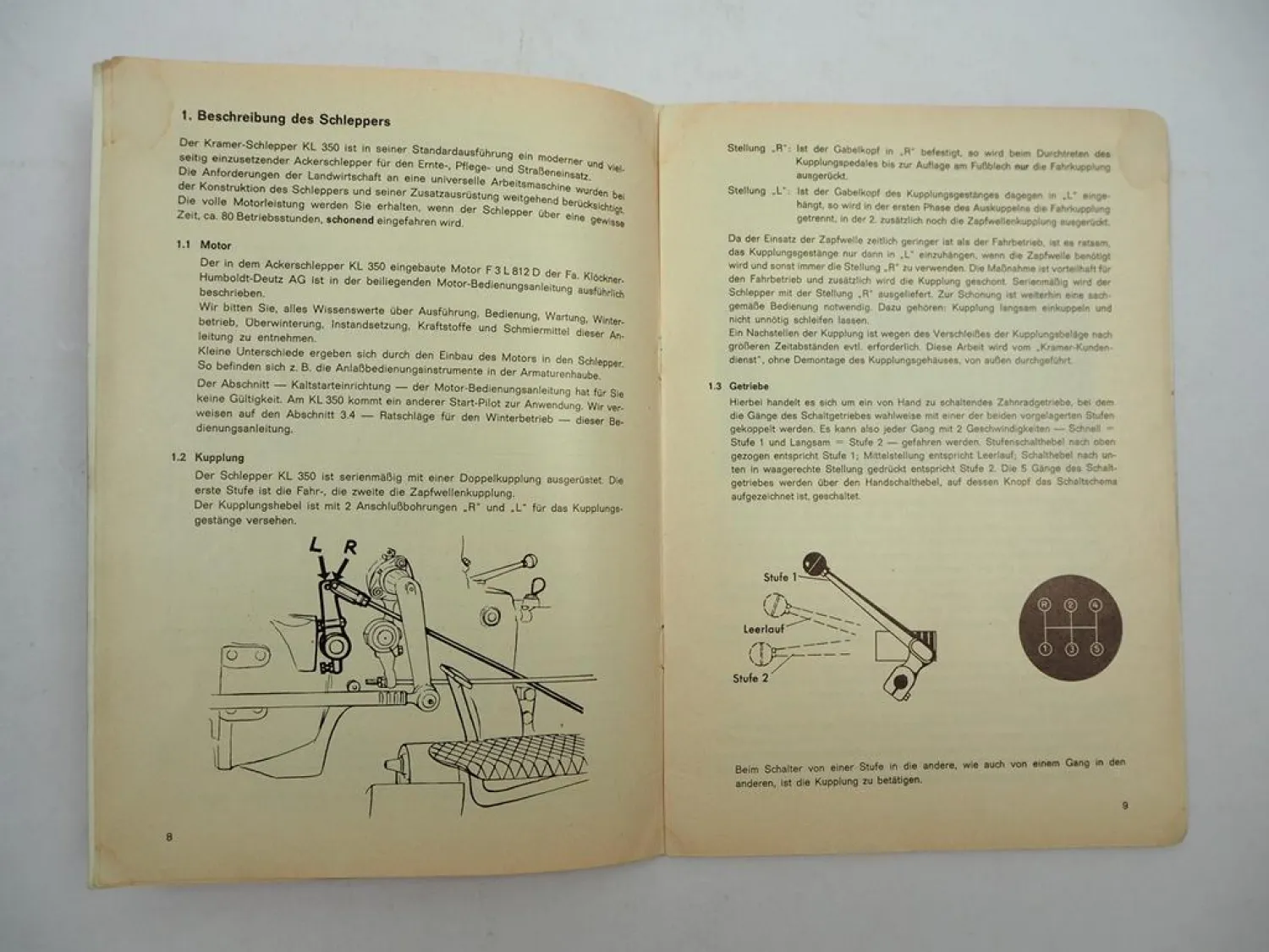 Original Kramer KL 350 Traktor Betriebsanleitung Bedienung Wartung 1967