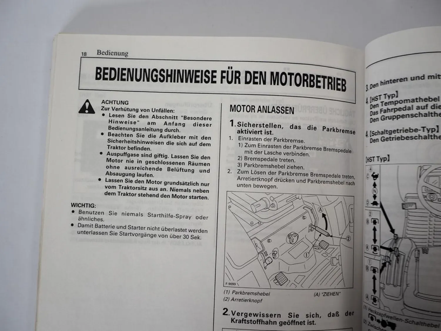 Original Kubota B 1700 2100 2400 Traktor Betriebsanleitung Bedienung Wartung