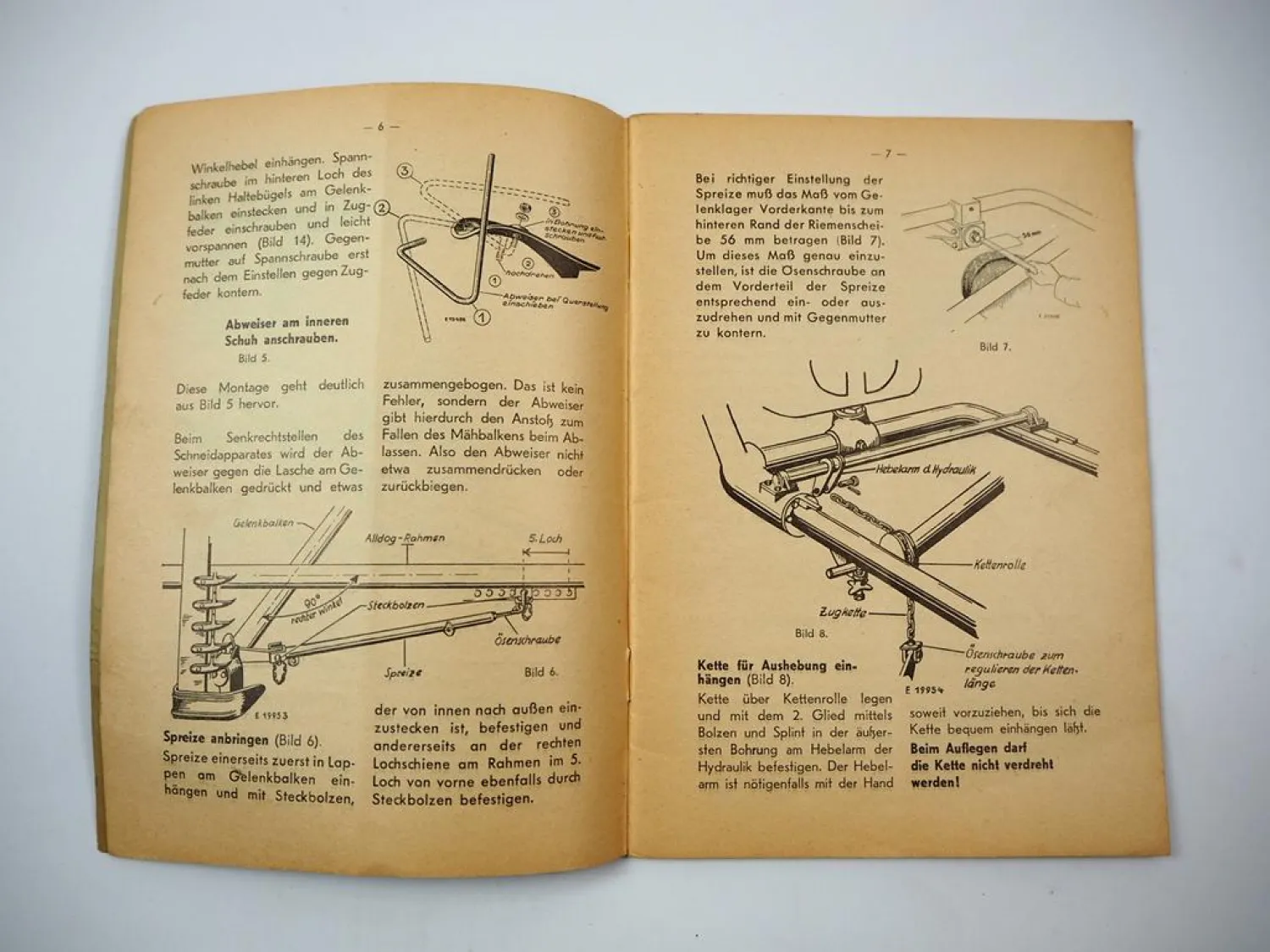 Original Lanz Alldog Anbaugrasmäher 5 Betriebsanleitung Ersatzteilliste 1955