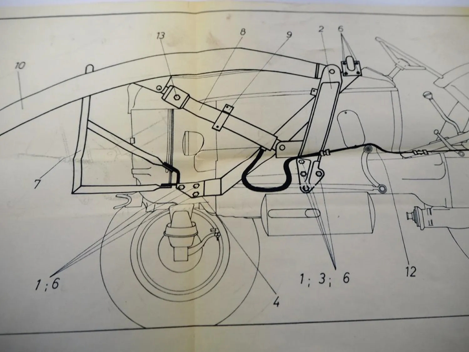 Original Ley Frontlader für Deutz D40S D50S Anbauanleitung Zeichnung 1963
