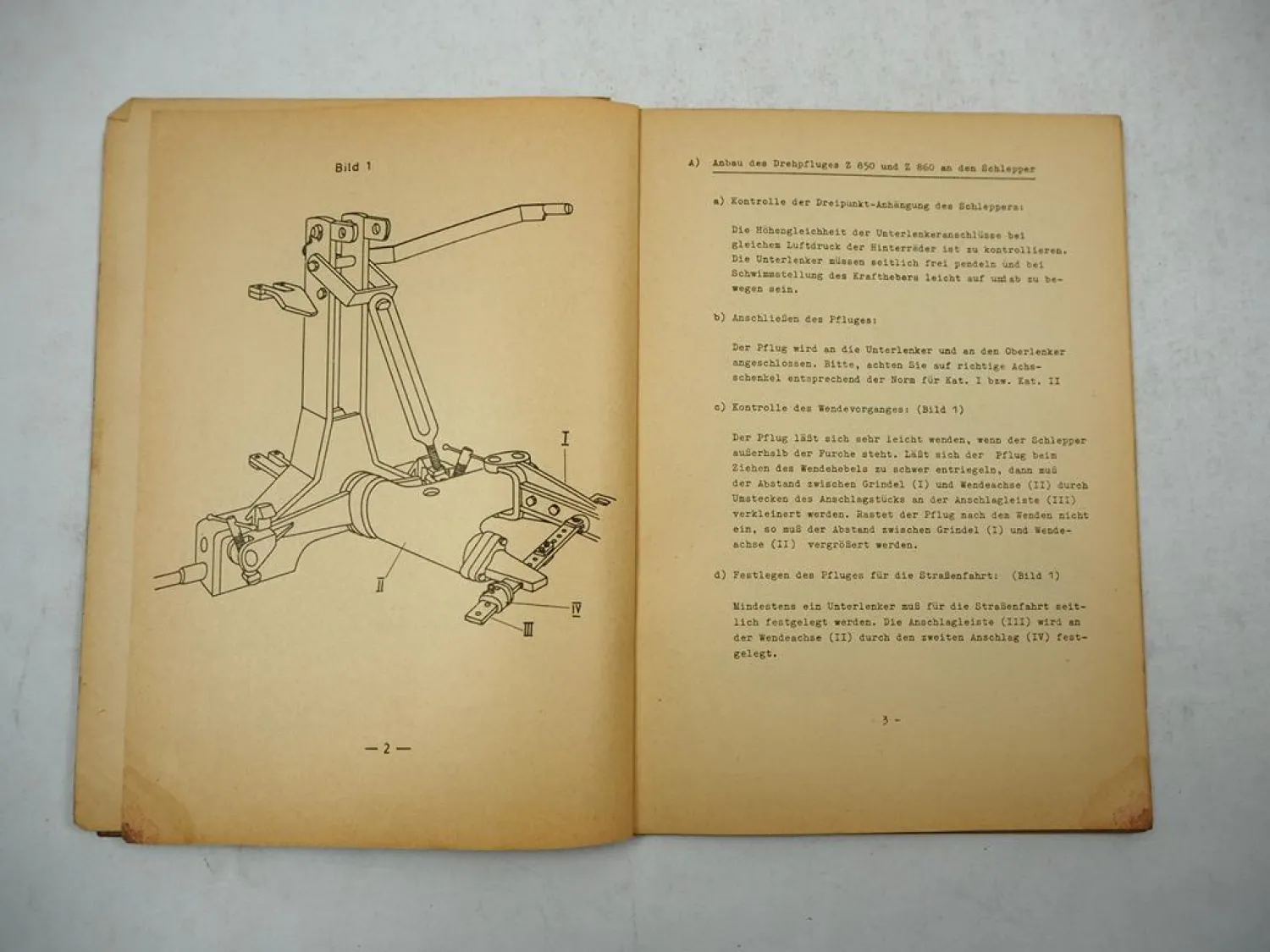 Original LFE Z 850 860 S Drehpflug Betriebsanleitung Ersatzteilliste 1963