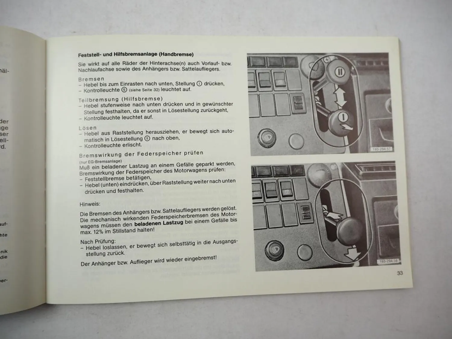 Original MAN Frontlenker Schwere Reihe LKW Betriebsanleitung 1980