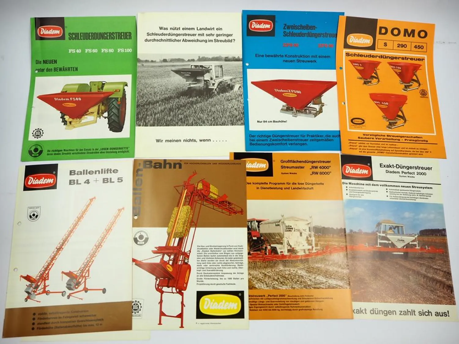 Original Mappe 16x Prospekt Diadem Landtechnik 1970er Jahre