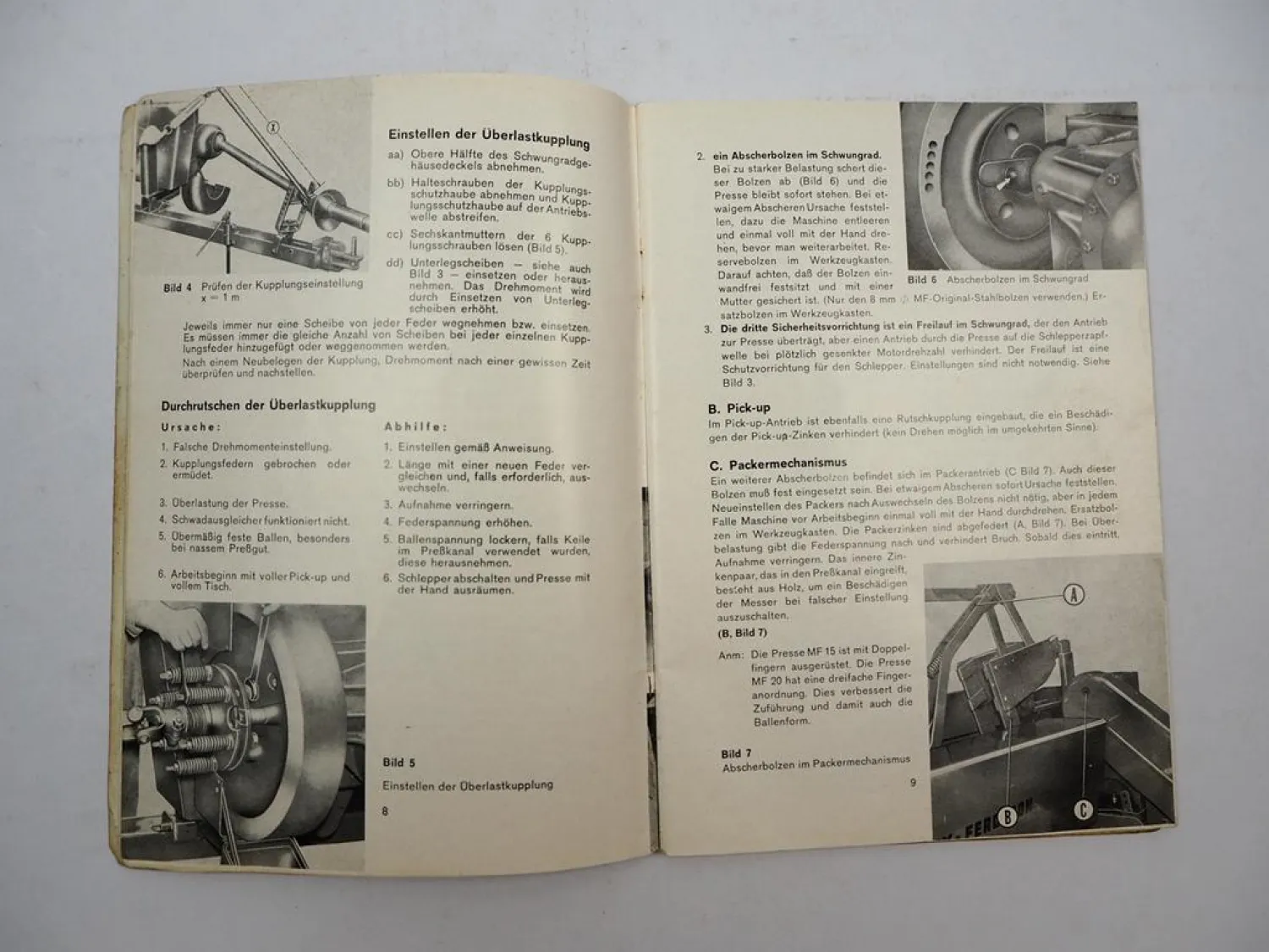 Original Massey Ferguson MF 15 20 Ballenpresse Betriebsanleitung 1972