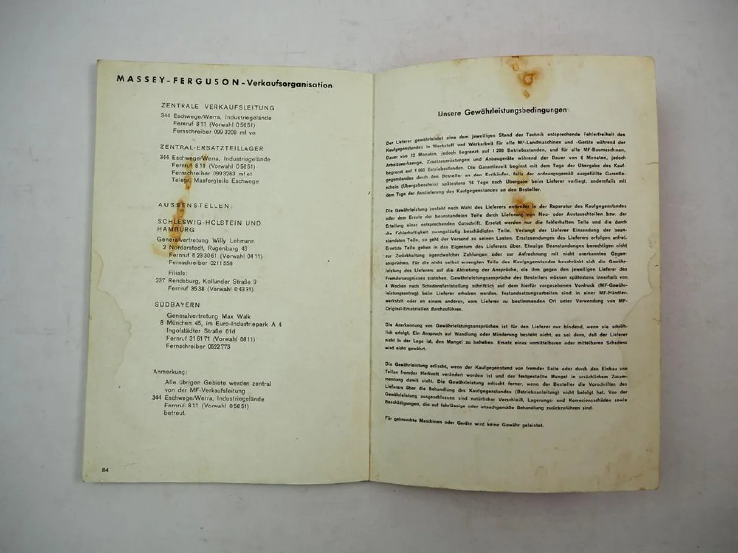 Original Massey Ferguson MF 158MP 158-8G Schlepper Betriebsanleitung 1975