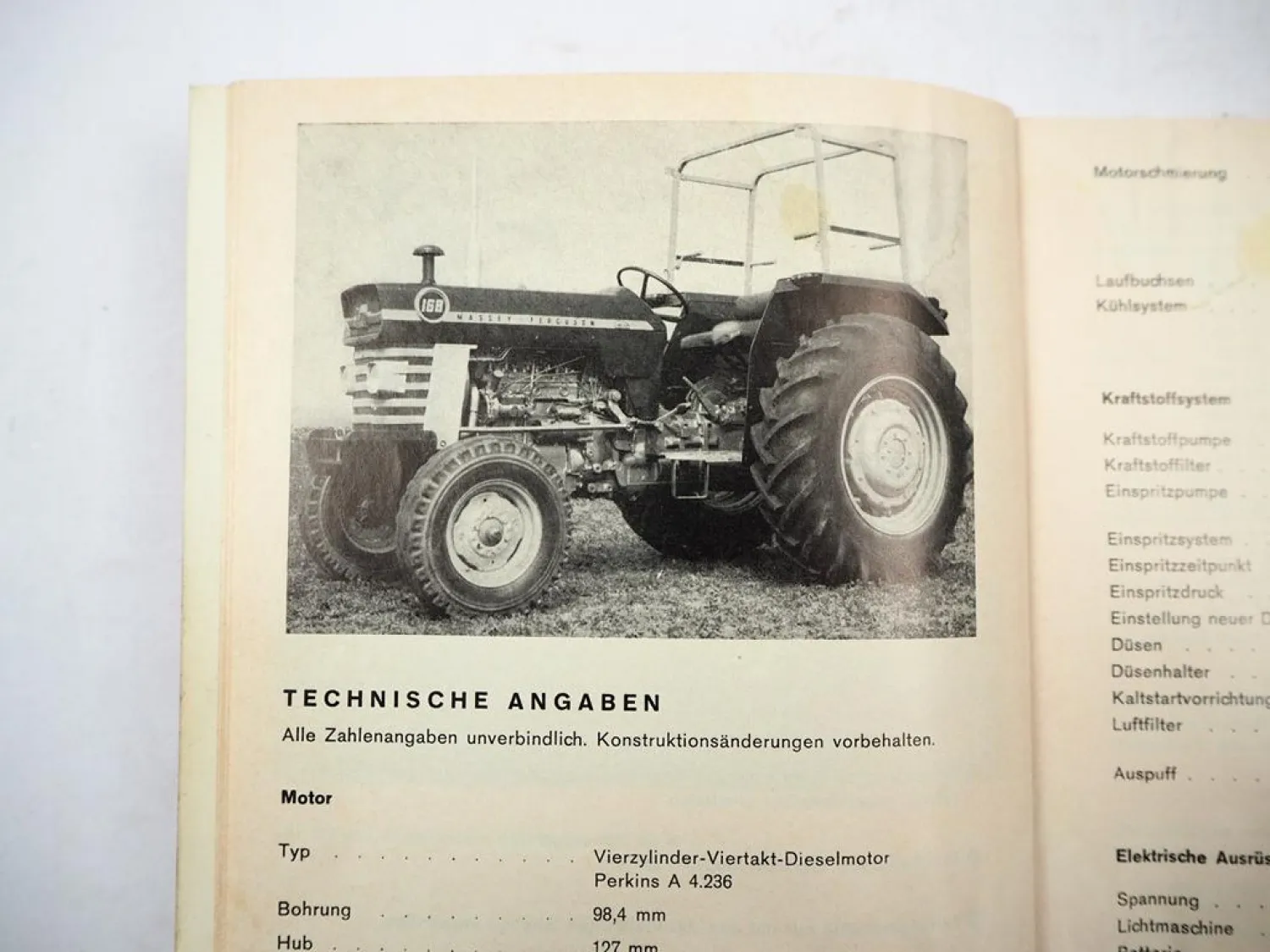 Original Massey Ferguson MF 168 168A Dieselschlepper Betriebsanleitung 1972