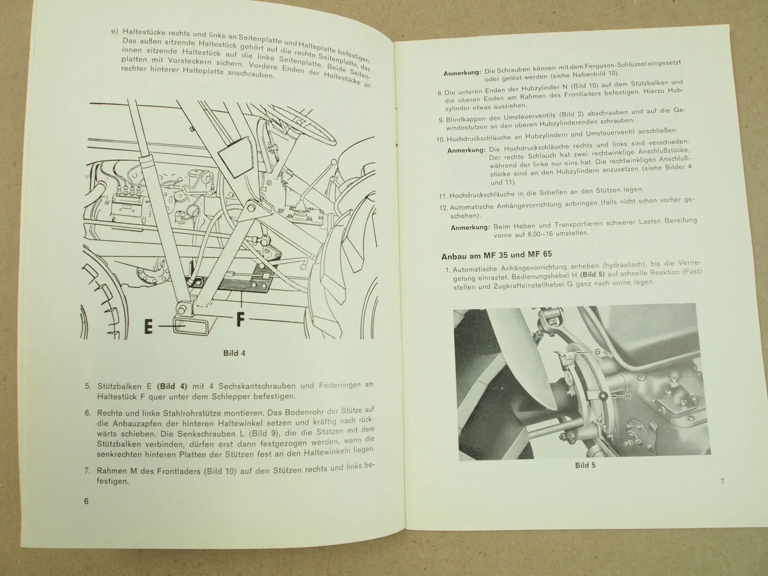 Original Massey Ferguson MF 35 65 TE20 Bedienungsanleitung 1964 für MF 735