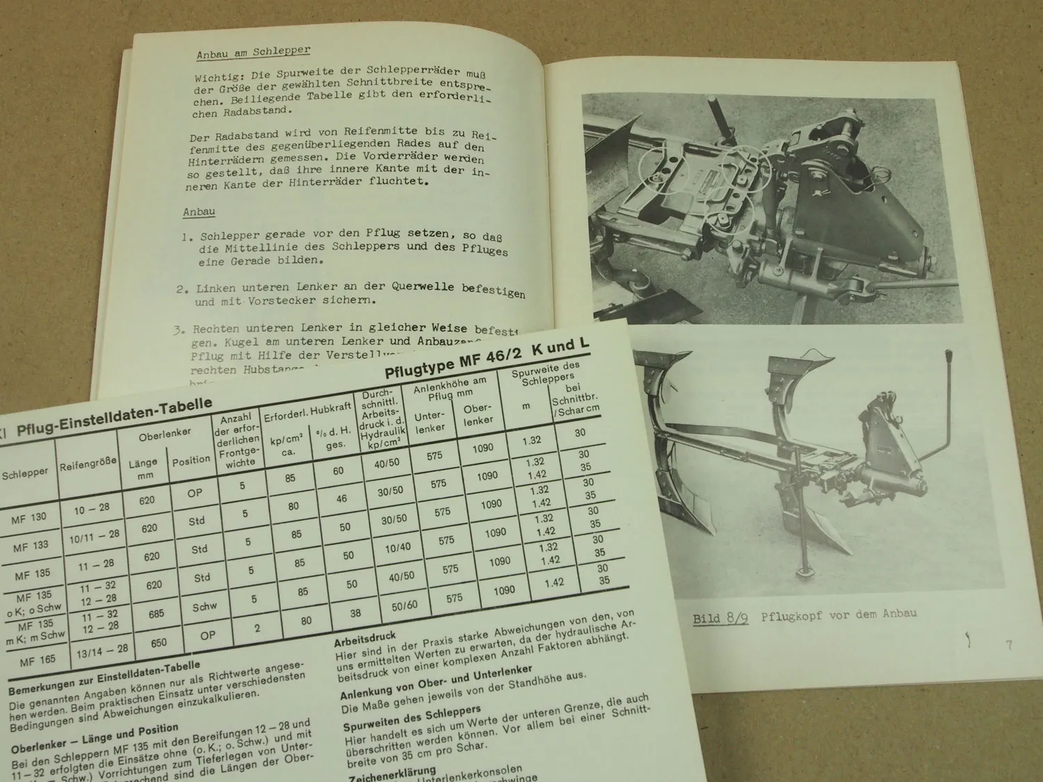 Original Massey Ferguson MF 46 Drehpflug Betriebsanleitung 1969 Wartung Bedienun