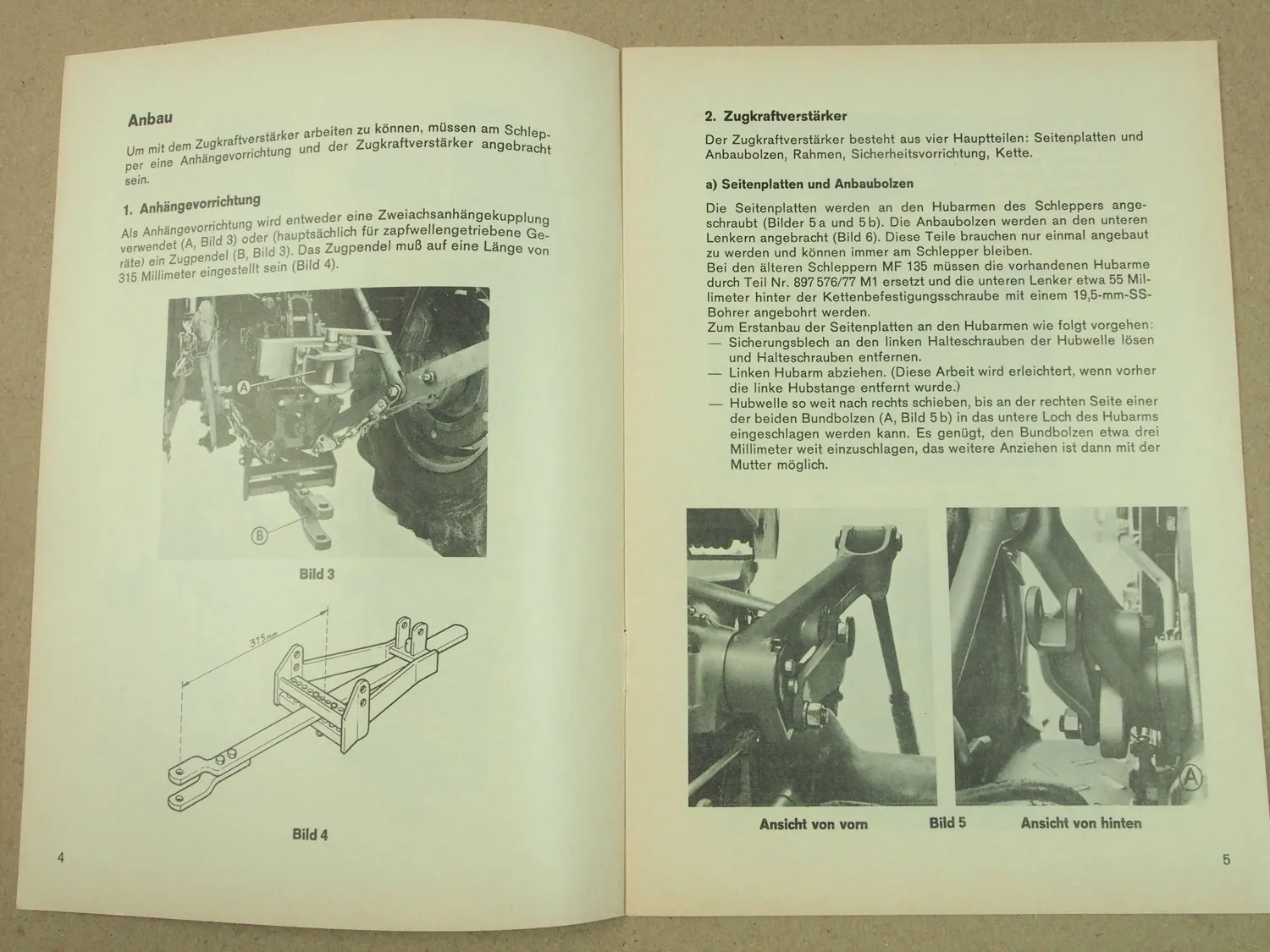 Original Massey Ferguson MF Zugkraftverstärker Betriebsanleitung 1966 Wartung