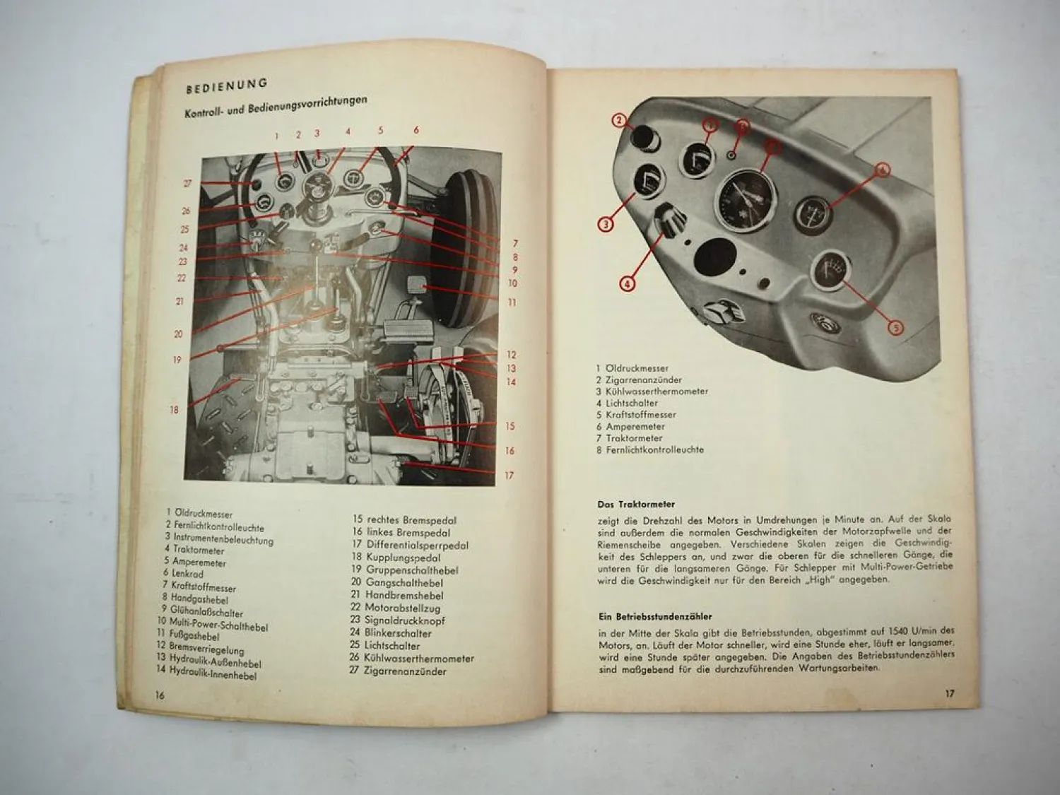 Original Massey Ferguson MF135 Dieselschlepper Betriebsanleitung 1969