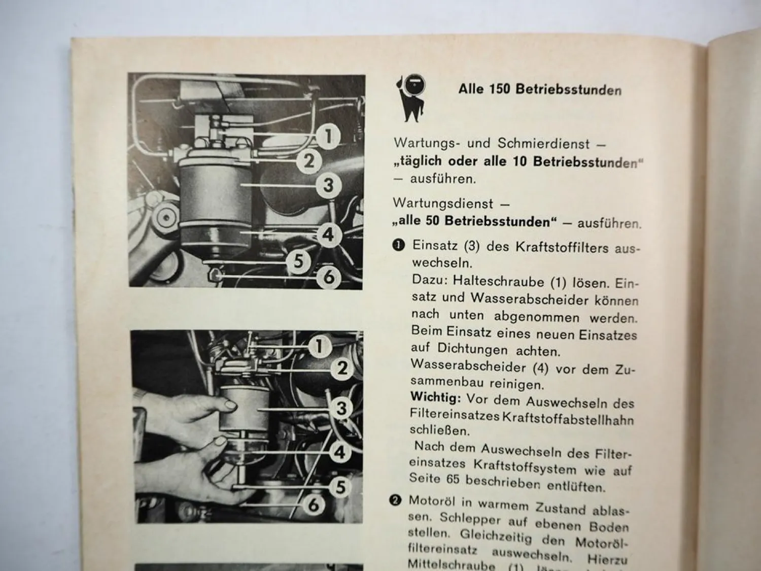 Original Massey Ferguson MF155 Dieselschlepper Betriebsanleitung Wartungsplan