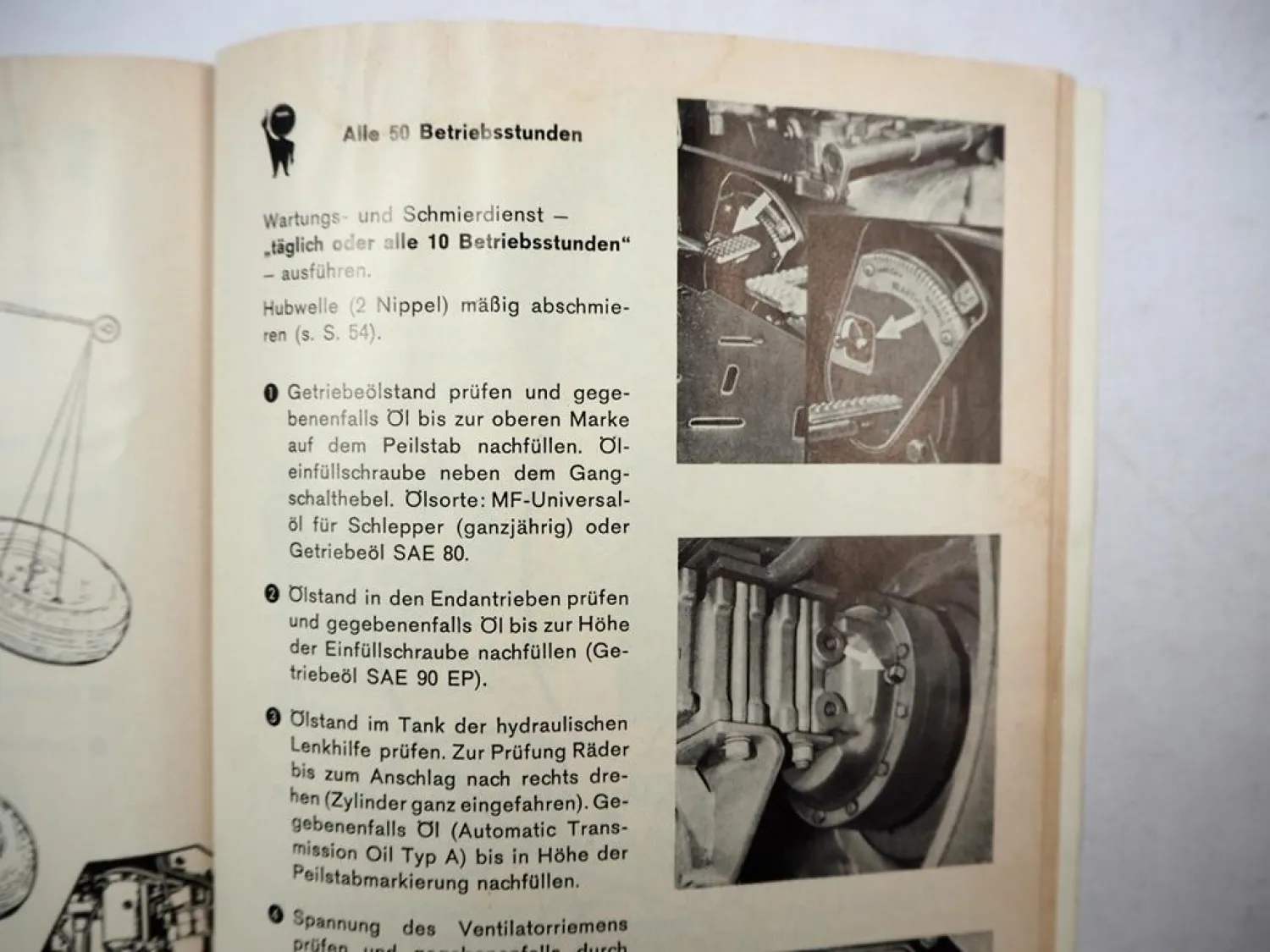 Original Massey Ferguson MF165 Dieselschlepper Betriebsanleitung Wartungsplan