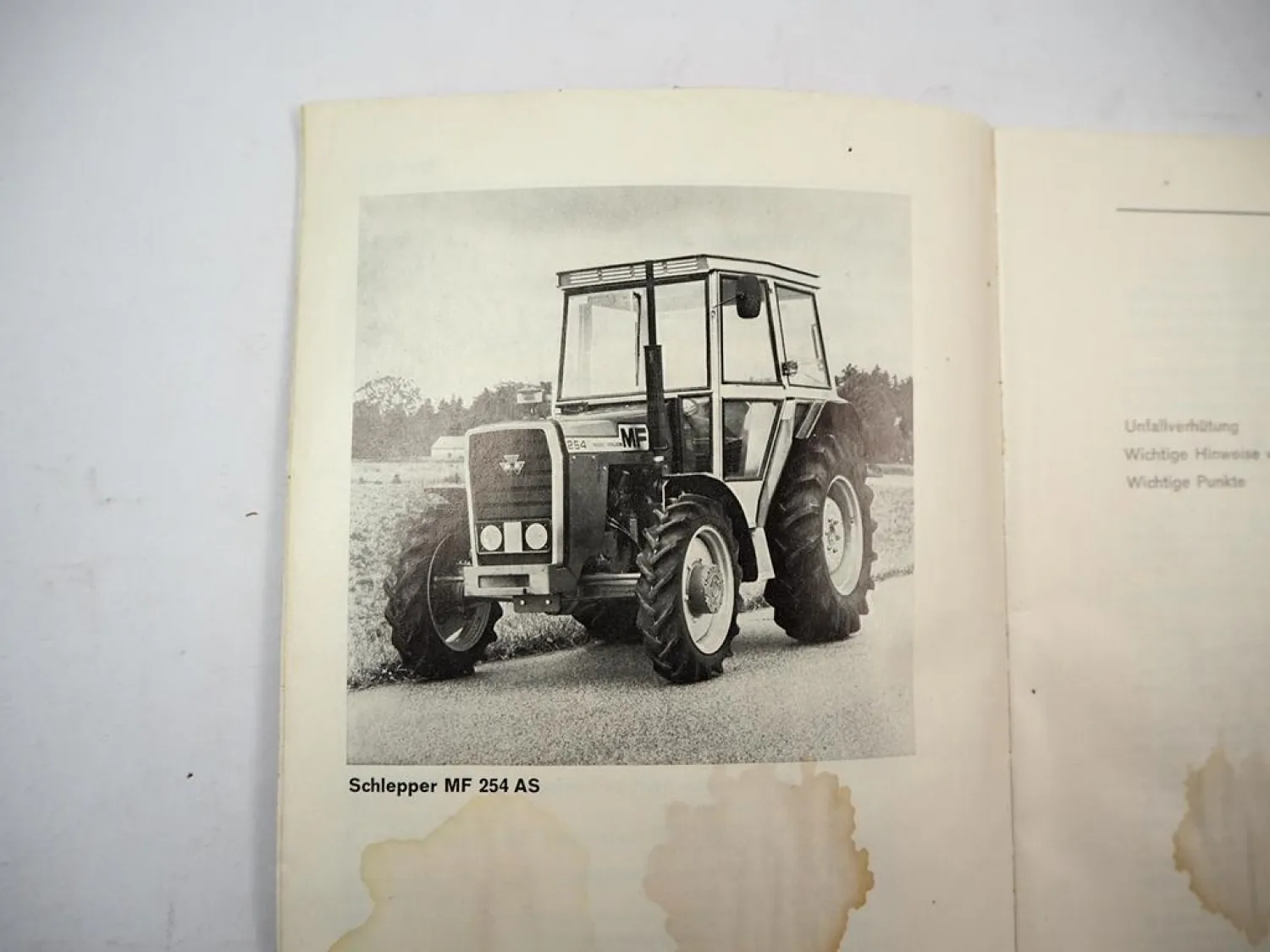 Original Massey Ferguson MF254 MF274 S AS Dieselschlepper Betriebsanleitung 1981