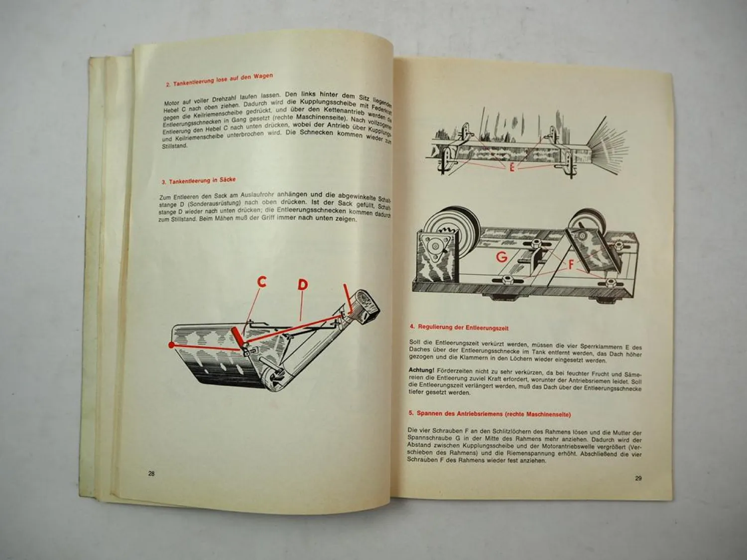 Original Massey Ferguson MF30 Mähdrescher Betriebsanleitung Wartung 1969