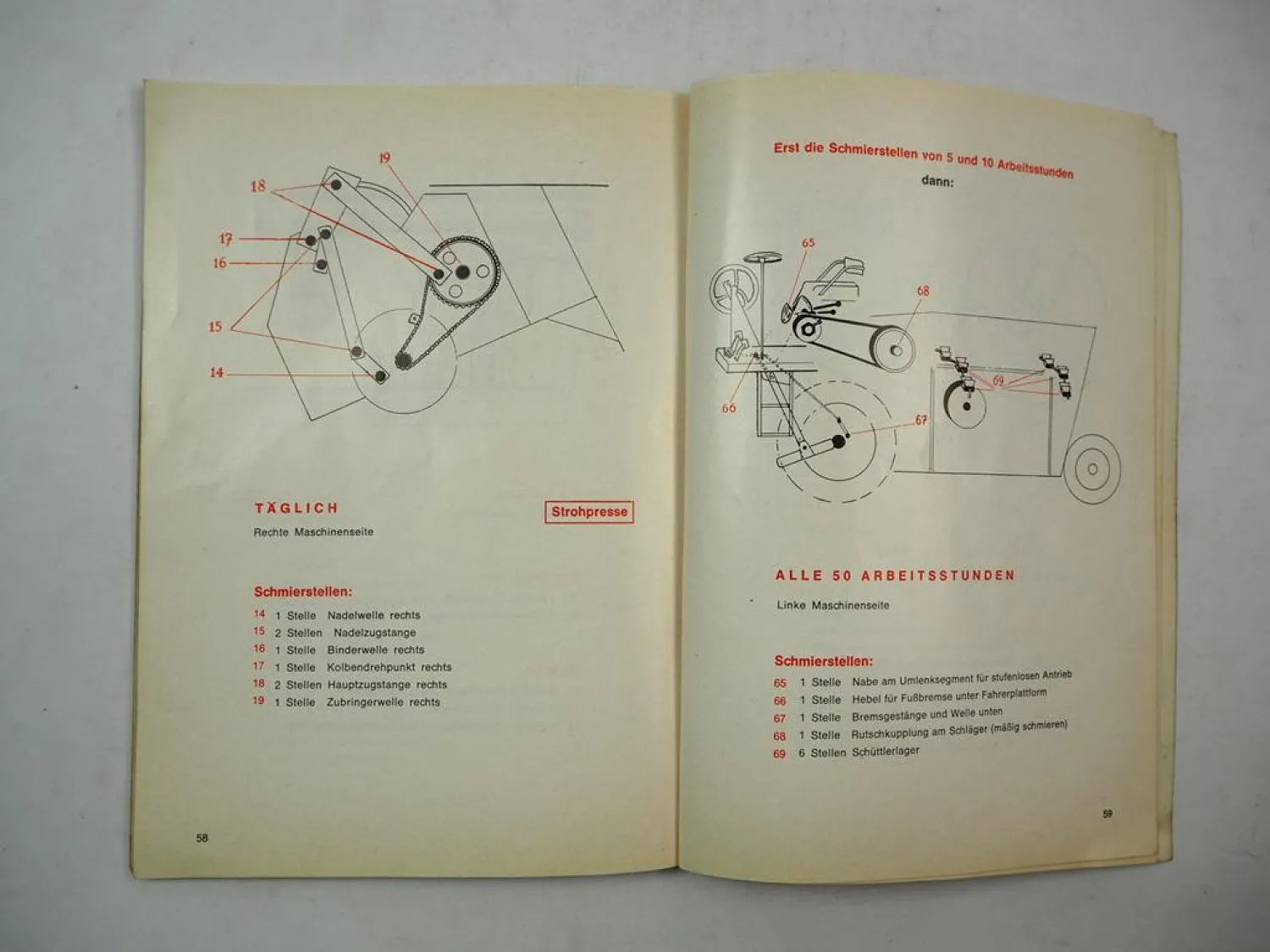 Original Massey Ferguson MF30 Mähdrescher Betriebsanleitung Wartung 1969