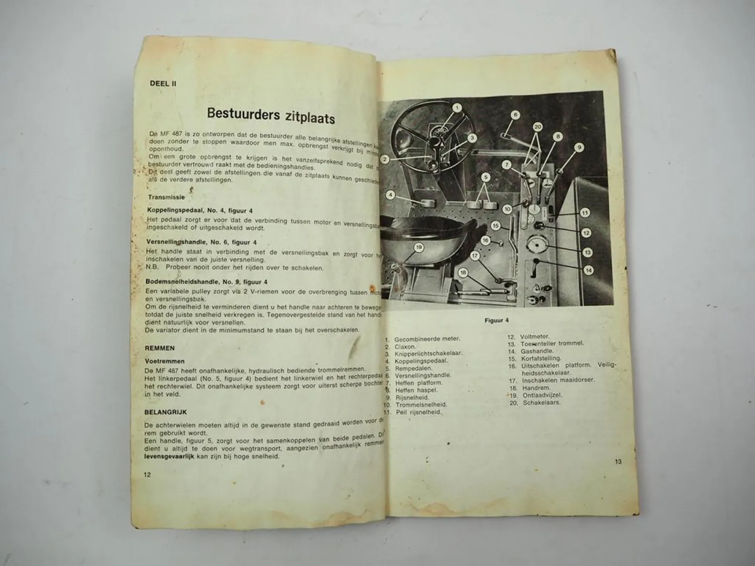 Original Massey Ferguson MF487 Maaidorser Instuktieboek 1970