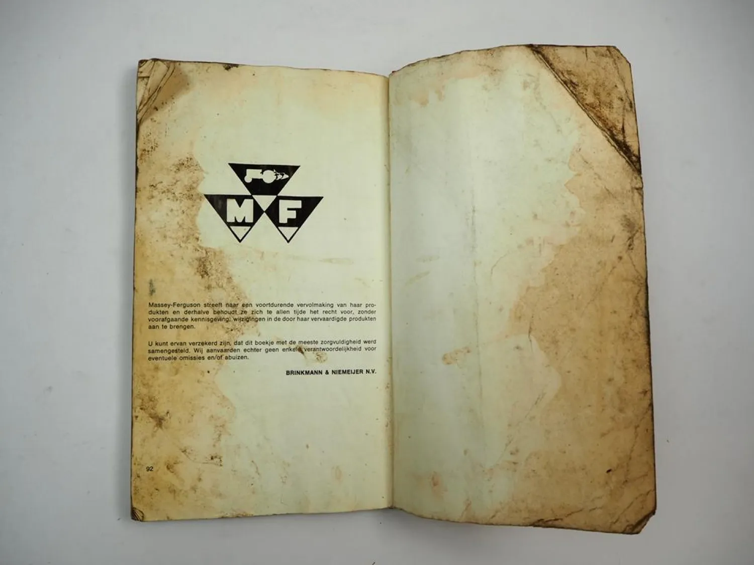 Original Massey Ferguson MF487 Maaidorser Instuktieboek 1970