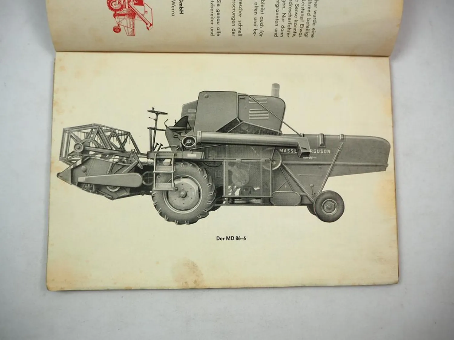 Original Massey Ferguson MF86-6 Mähdrescher Betriebsanleitung Wartung 1963