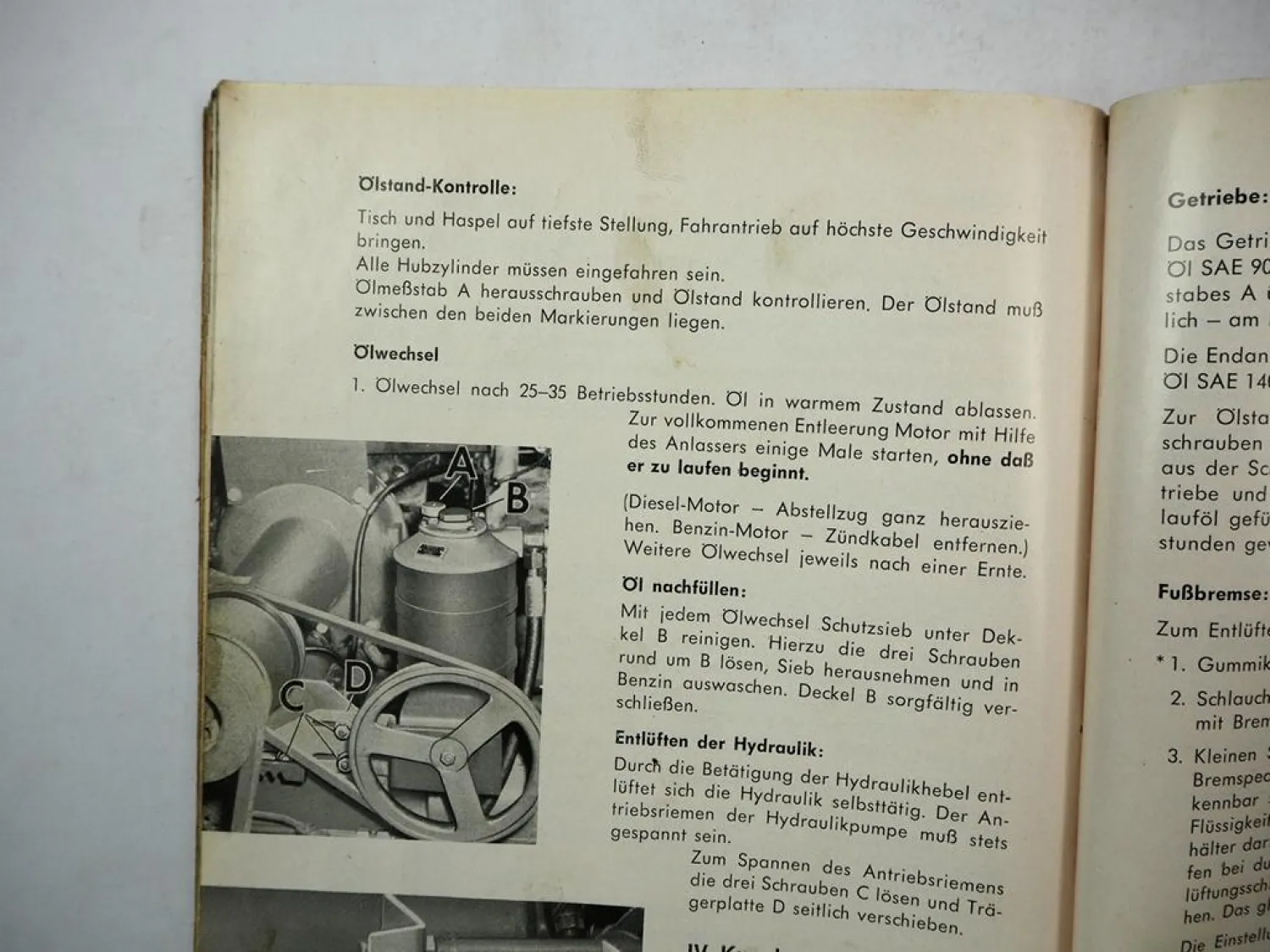 Original Massey Ferguson MF86-6 Mähdrescher Betriebsanleitung Wartung 1963