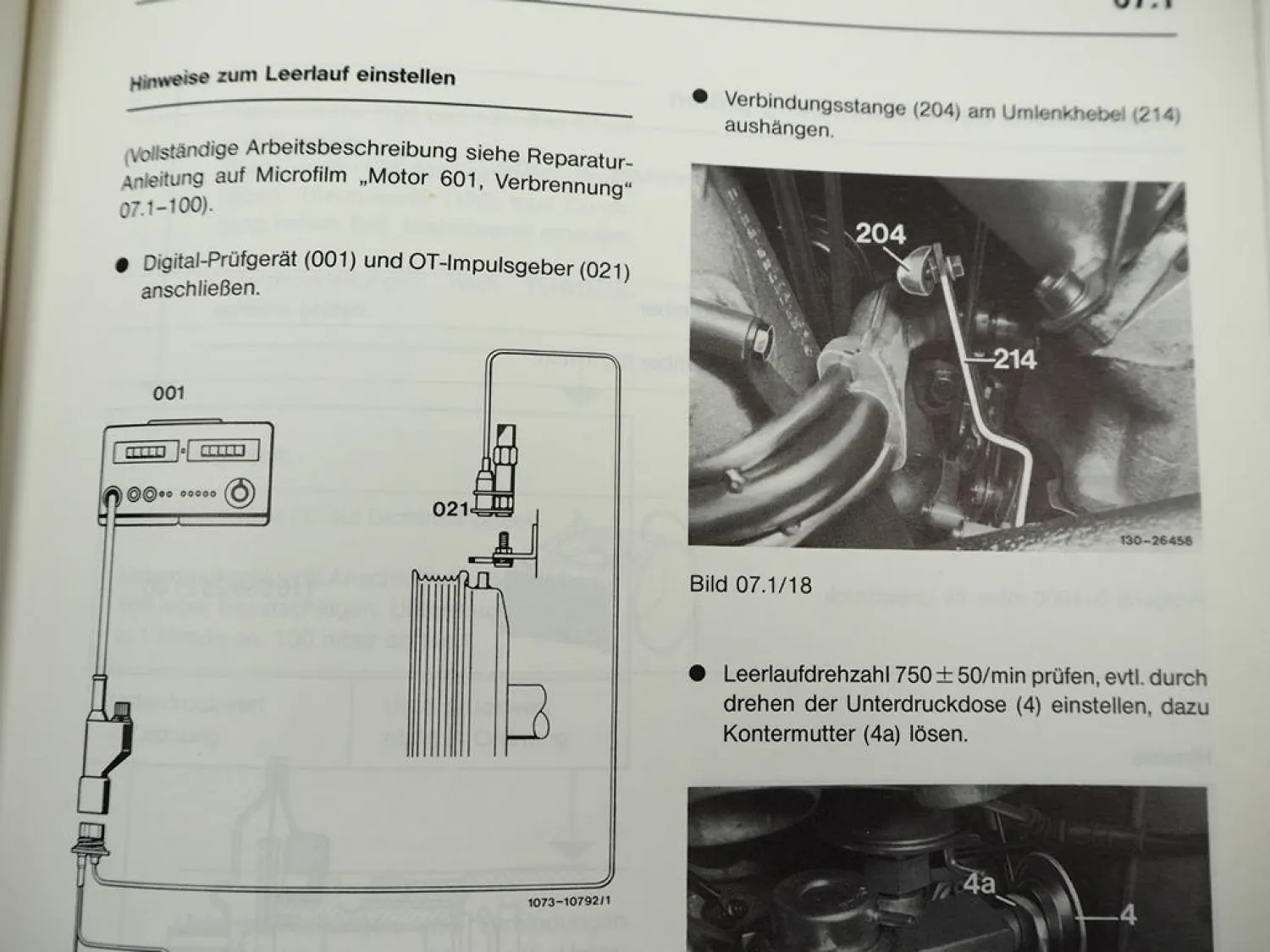 Original Mercedes Benz 190D 201 Motor 601.911 Einführungsschrift 1983