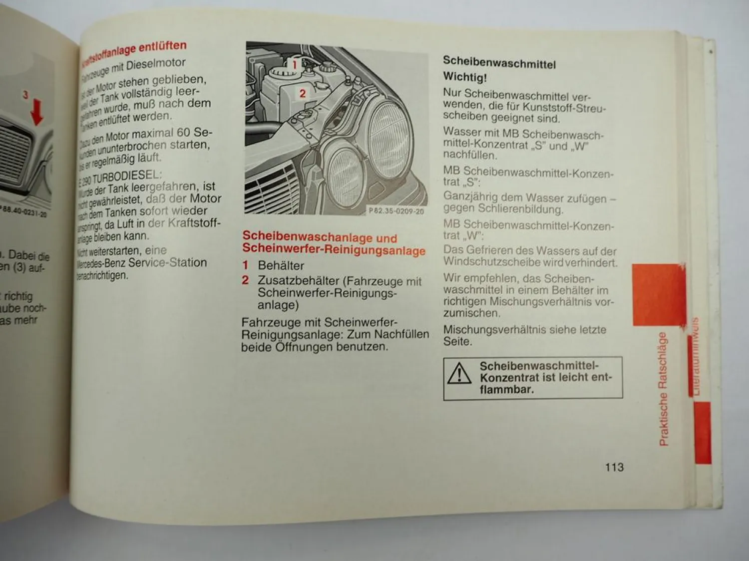 Original Mercedes Benz E-Klasse Betriebsanleitung W210 Bedienungsanleitung 1995