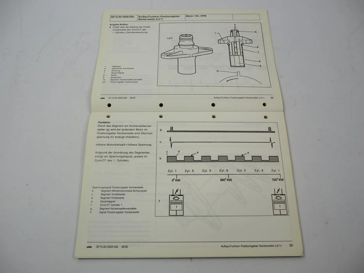 Original Mercedes-Benz Schulungsunterlage HFM Einspritz- & Zündsystem Motor M104