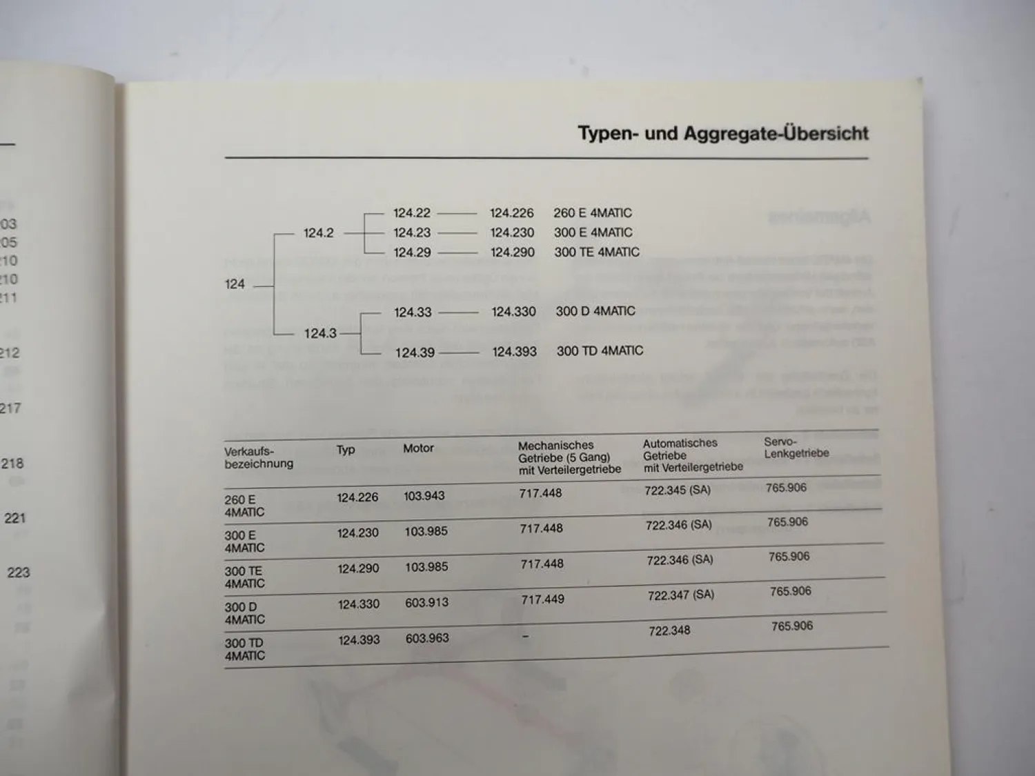 Original Mercedes-Benz Werkstatthandbuch 4MATIC Allrad Baureihe 124 – 04/1987