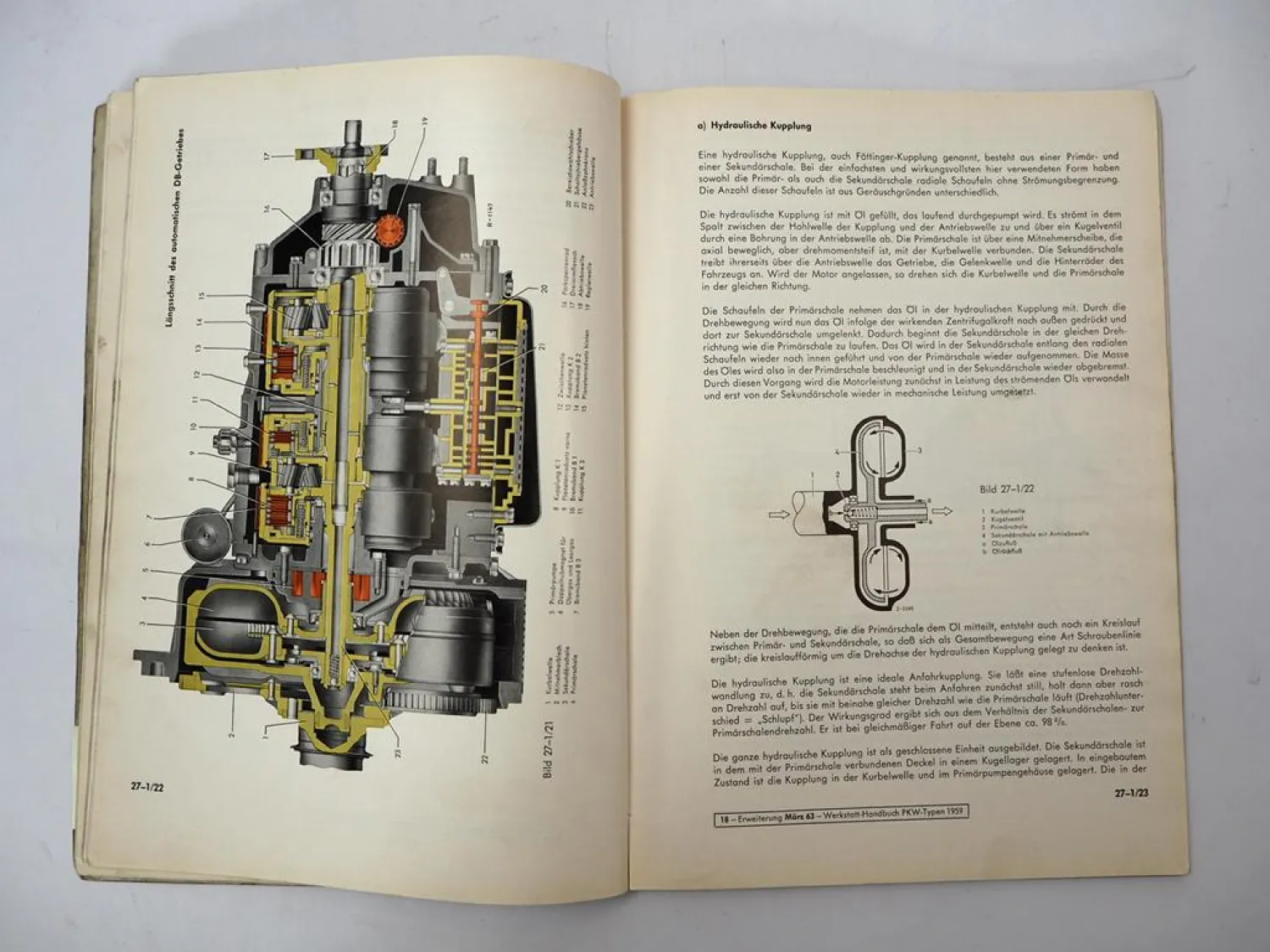 Original Mercedes-Benz Werkstatthandbuch Automatisches DB-Getriebe – 05/1966