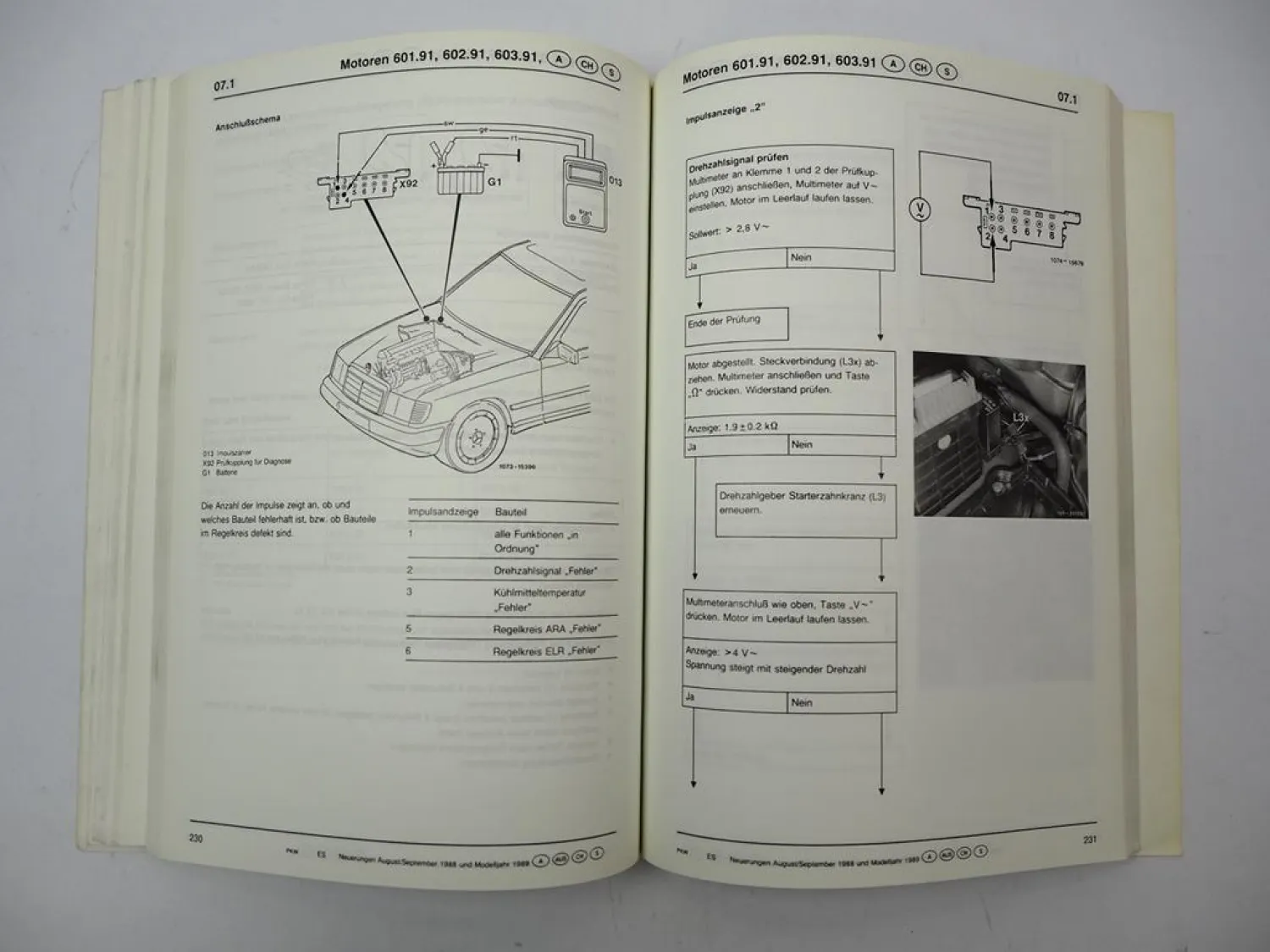 Original Mercedes-Benz Werkstatthandbuch Modelljahr 1989 W107 W124 W126 W201