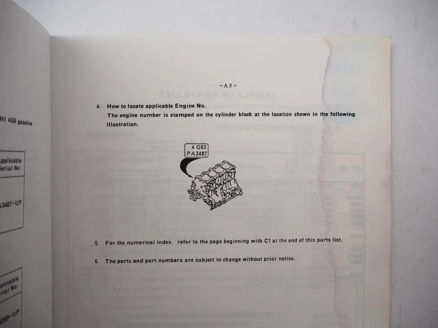 Original Mitsubishi 4G63 4G64 Engine for FG Forklift Truck Parts List 1998