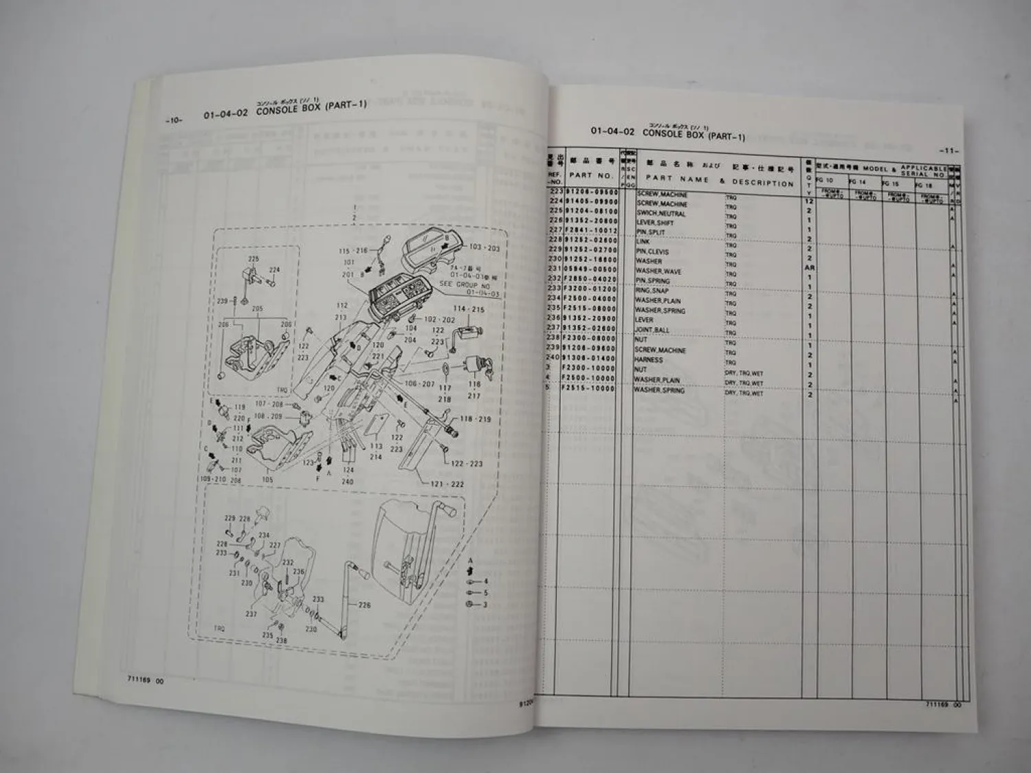 Original Mitsubishi FG 15 18 Forklift Truck Parts List Ersatzteilliste 1997