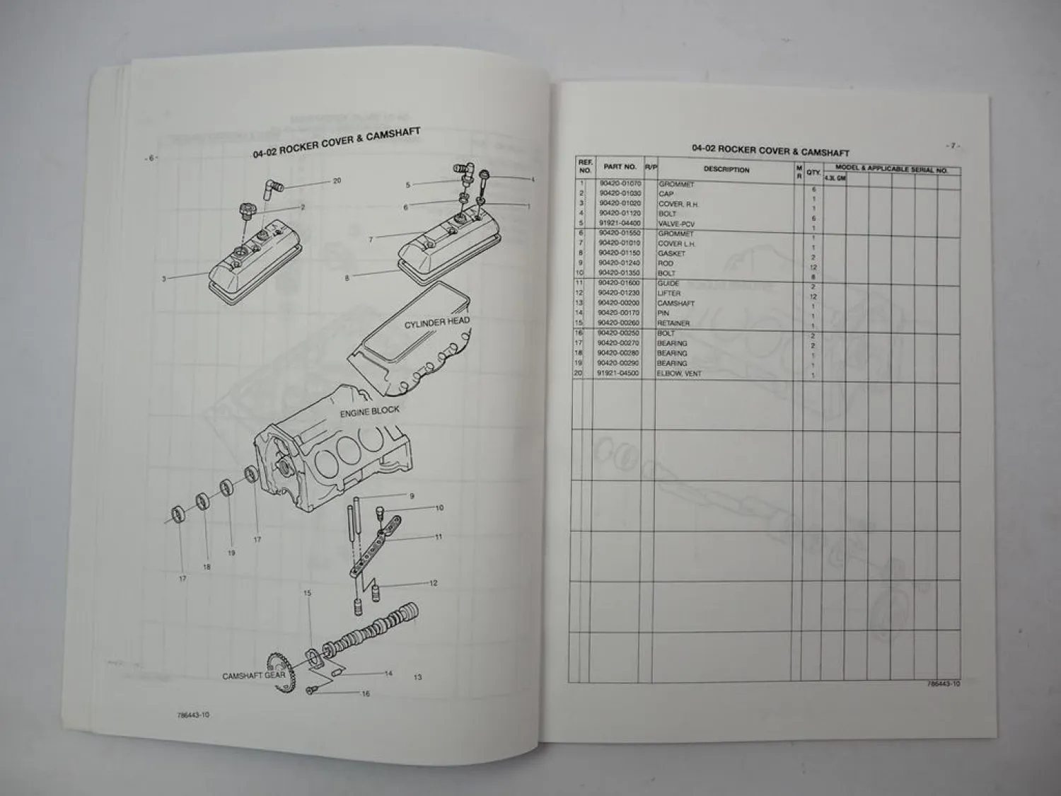 Original Mitsubishi GM 4.3l V6 Engine for FG Forklift Truck Parts List 2001