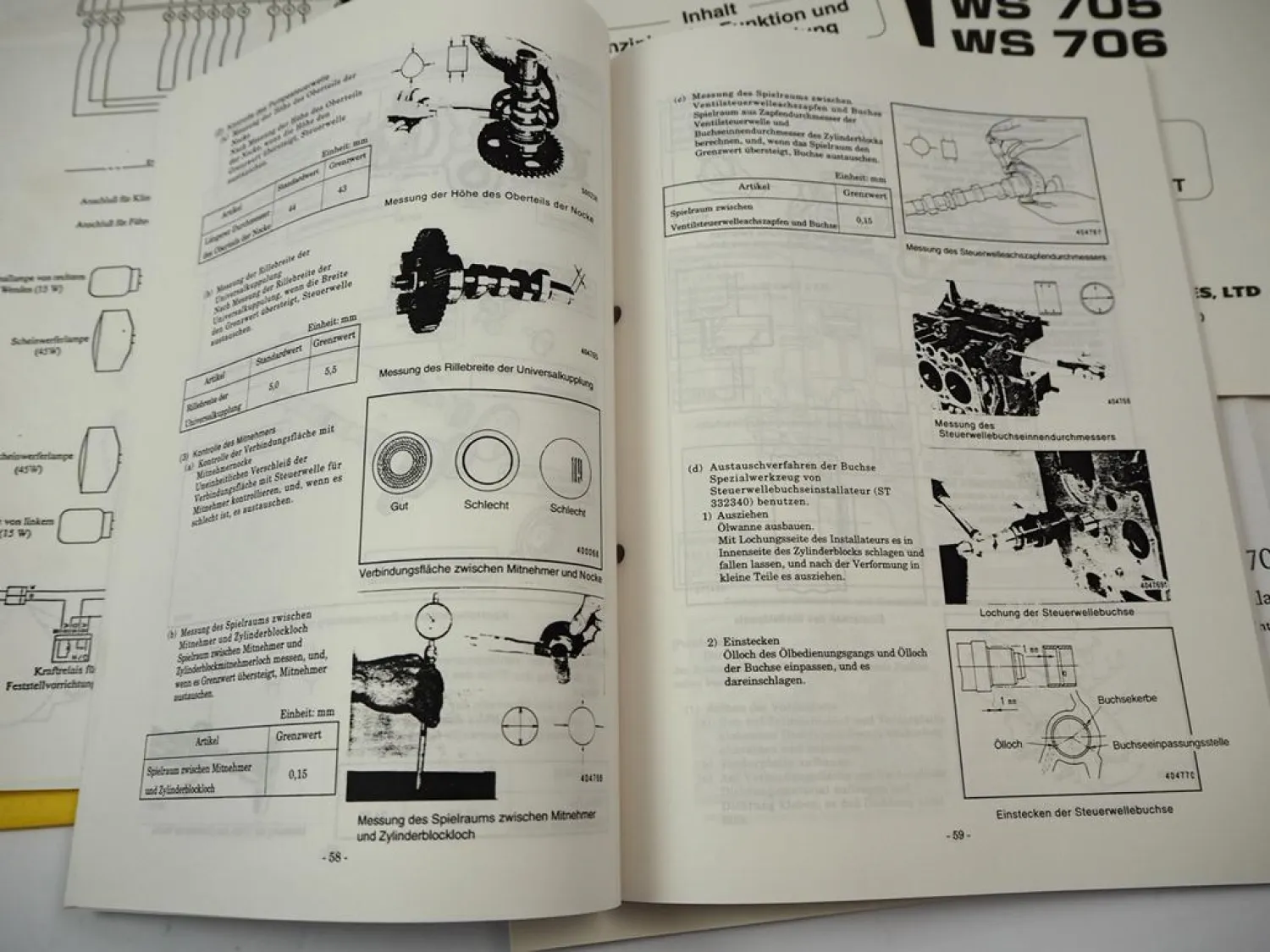Original Mitsubishi WS 704 705 706 Radlader & Motor Wartung Werkstatthandbuch