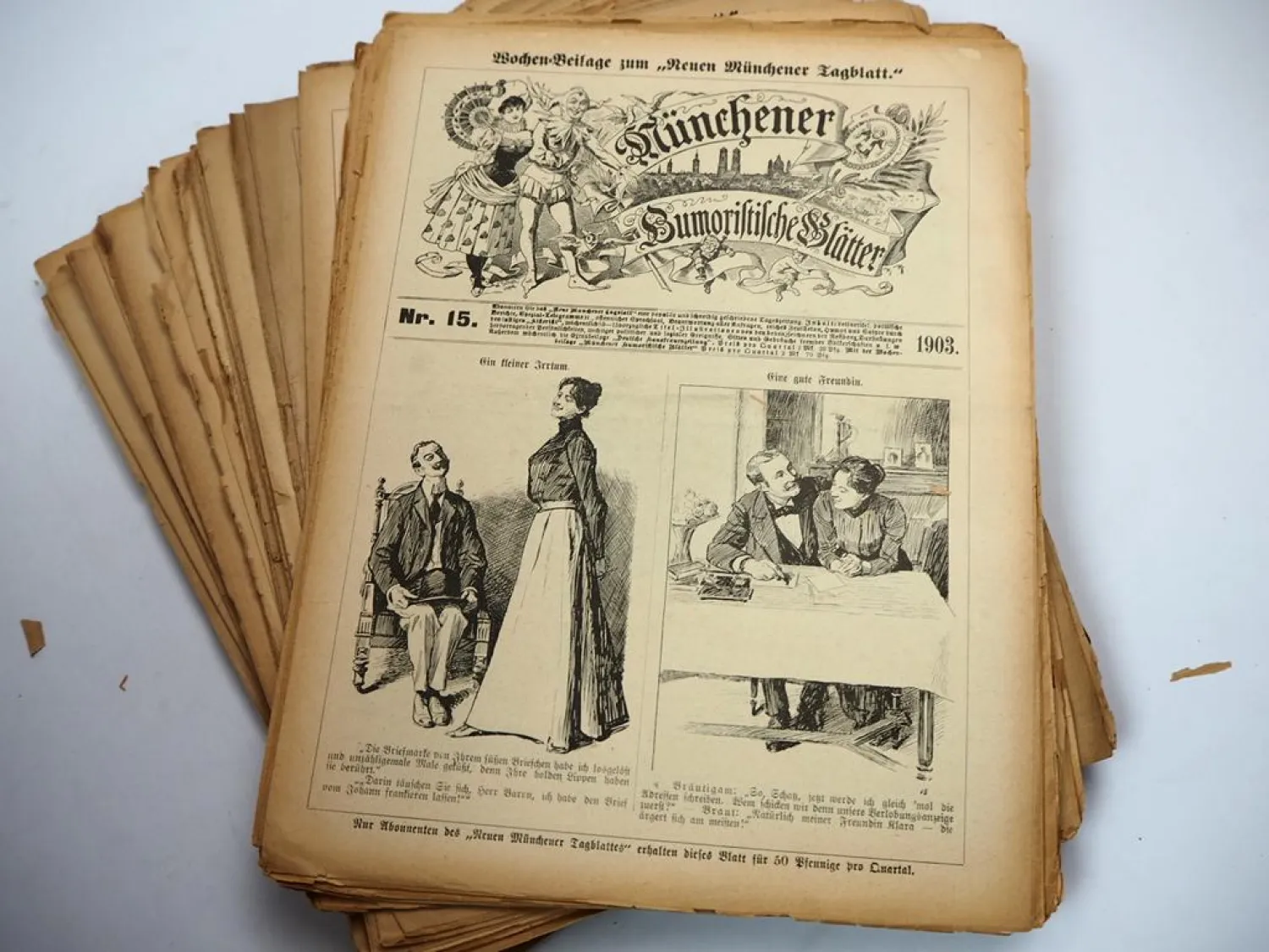 Original Münchener Humoristische Blätter Beilage Tageblatt von 1893 und 1903