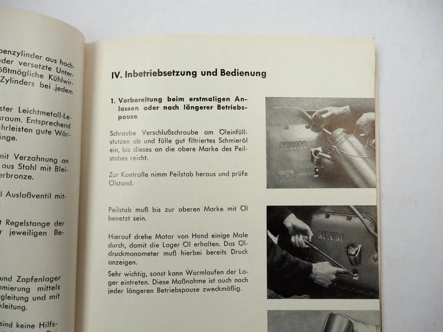 Original MWM AKD112 D V Dieselmotor Betriebsanleitung Ersatzteilliste 1956