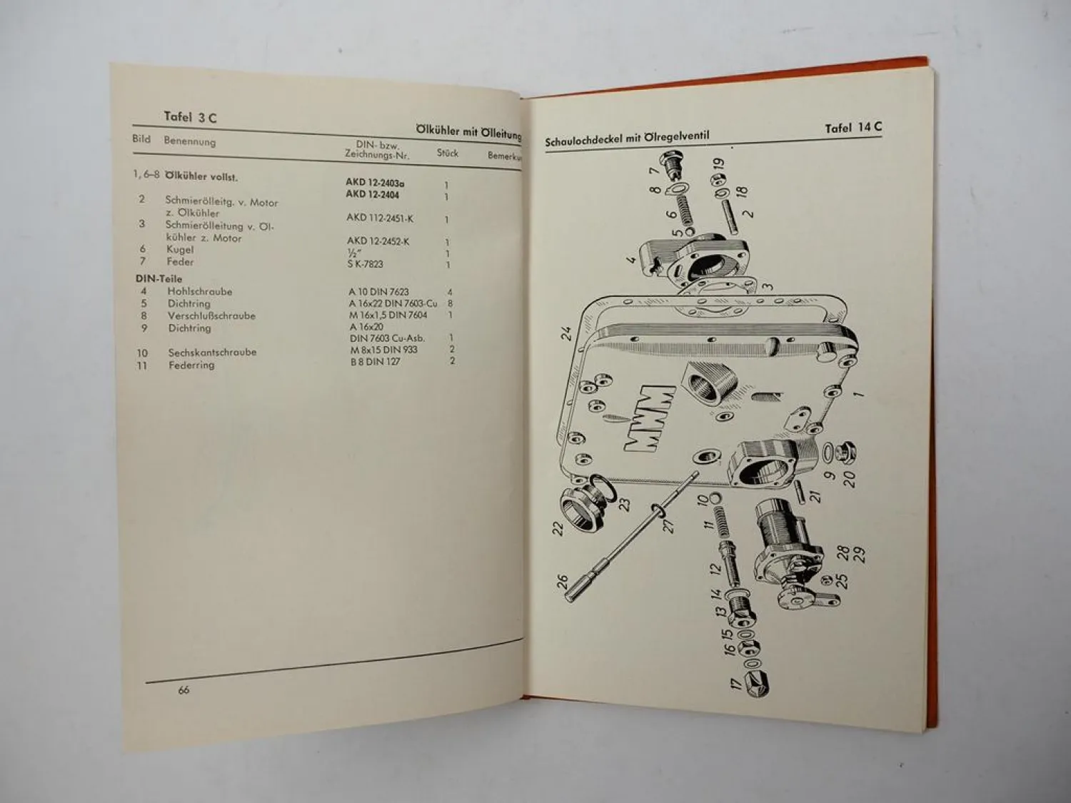 Original MWM AKD112 D V Dieselmotor Betriebsanleitung Ersatzteilliste 1956
