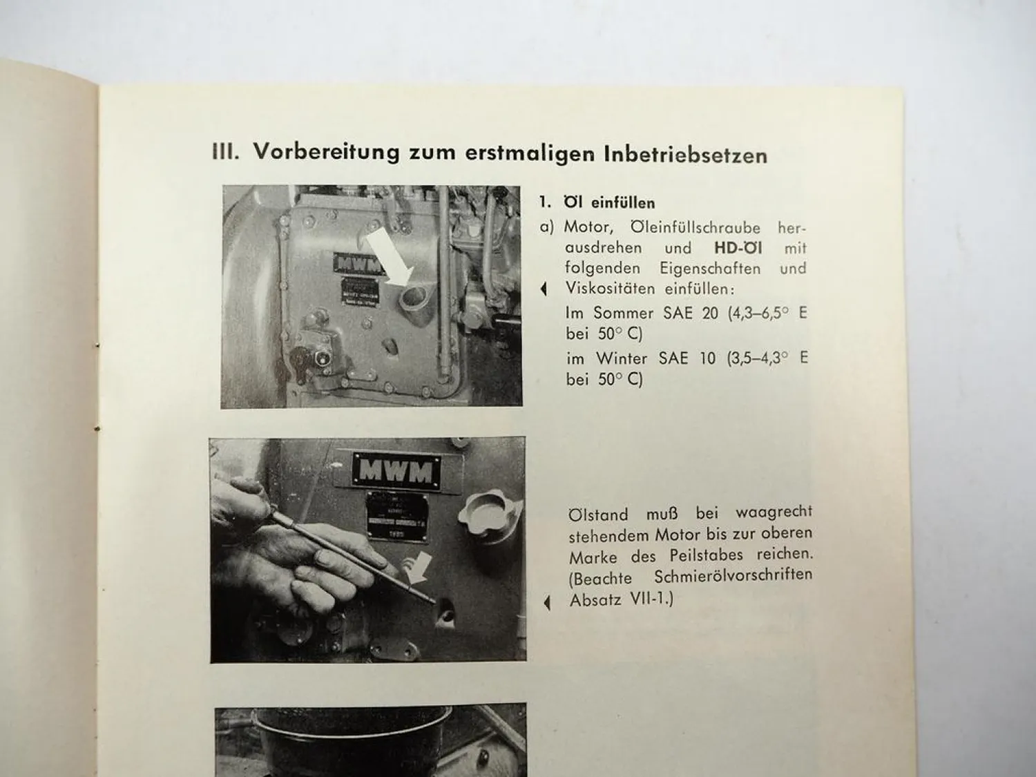 Original MWM AKD112 E Z Dieselmotor Betriebsanleitung Bedienung Wartung 1950er
