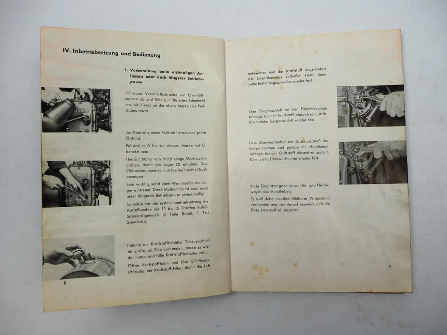 Original MWM AKD12 E Z Diesel Motor Betriebsanleitung Ersatzteilliste 1954