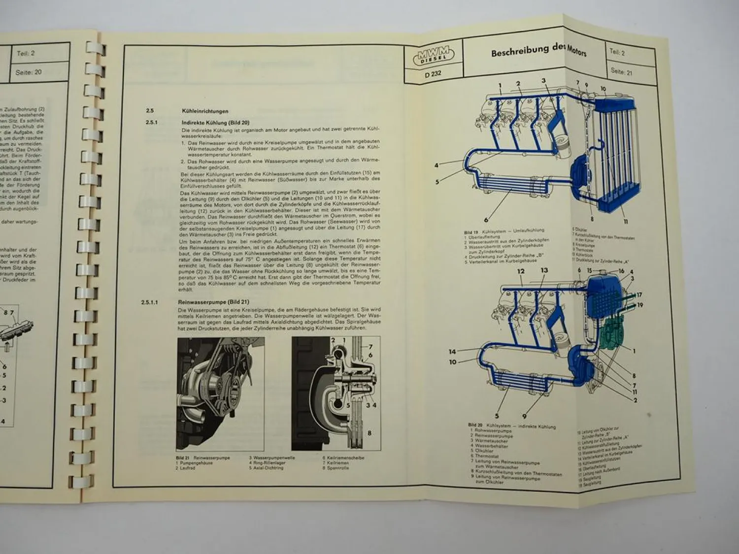 Original MWM D TD TBD 232 Dieselmotor V6 V8 V12 Bedienungsanleitung Wartung 1970