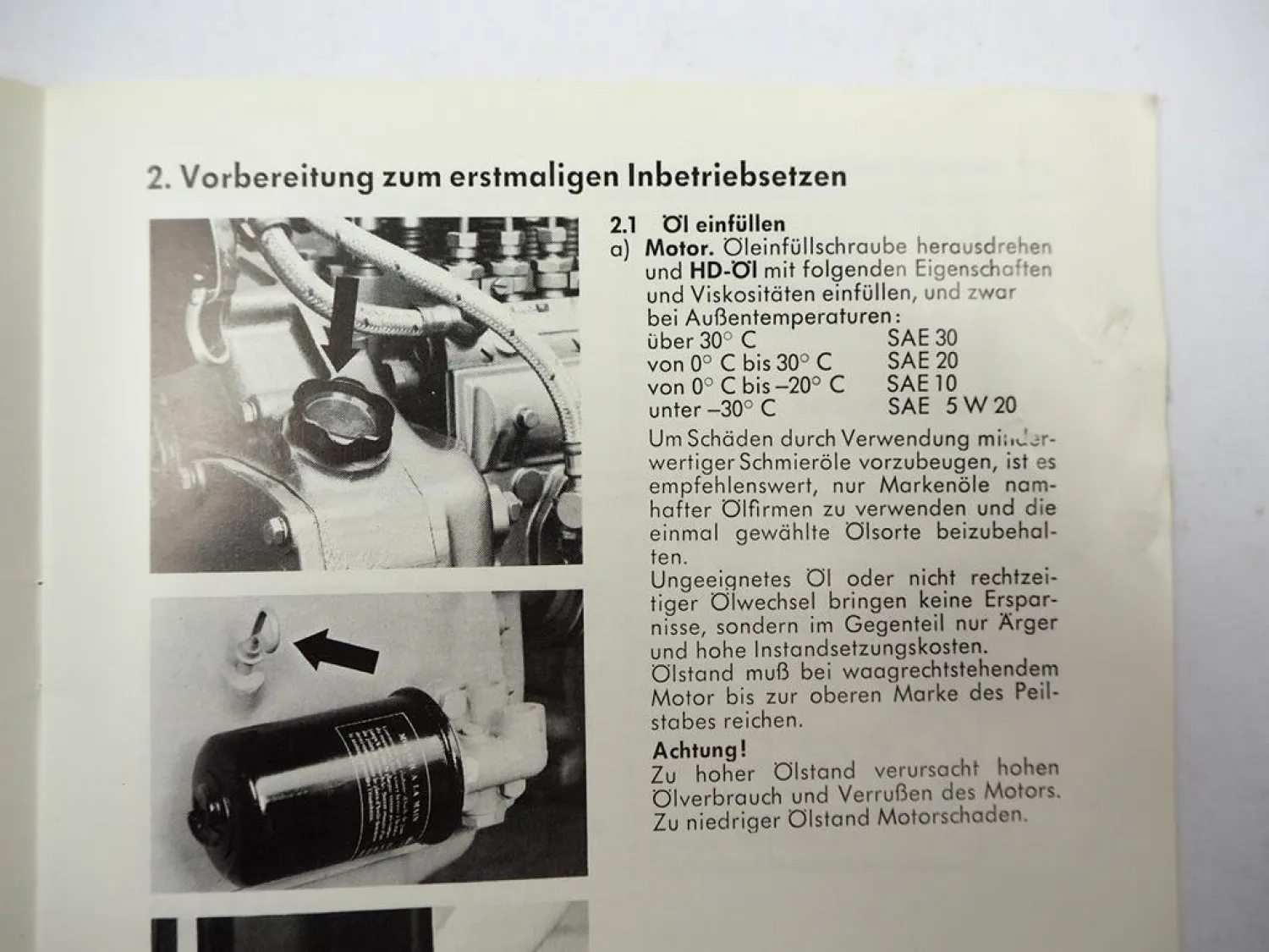 Original MWM D327 Dieselmotor Betriebsanleitung Bedienung Wartung 1970er Jahre