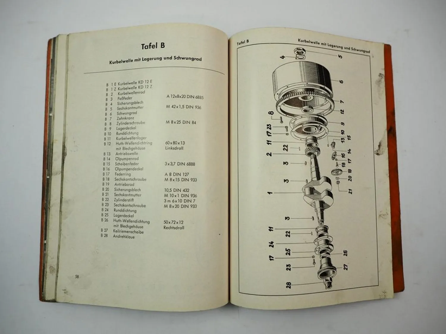 Original MWM KD12 E Z Dieselmotor Betriebsanleitung Ersatzteilliste 1952