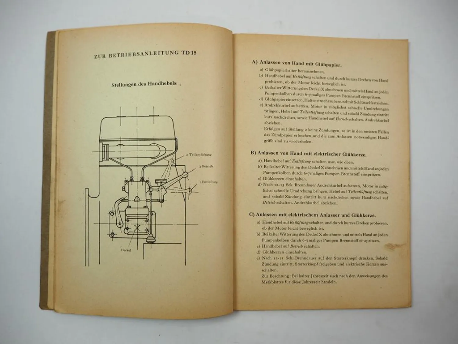 Original MWM TD15 Dieselmotor Betriebsanleitung Ersatzteilliste